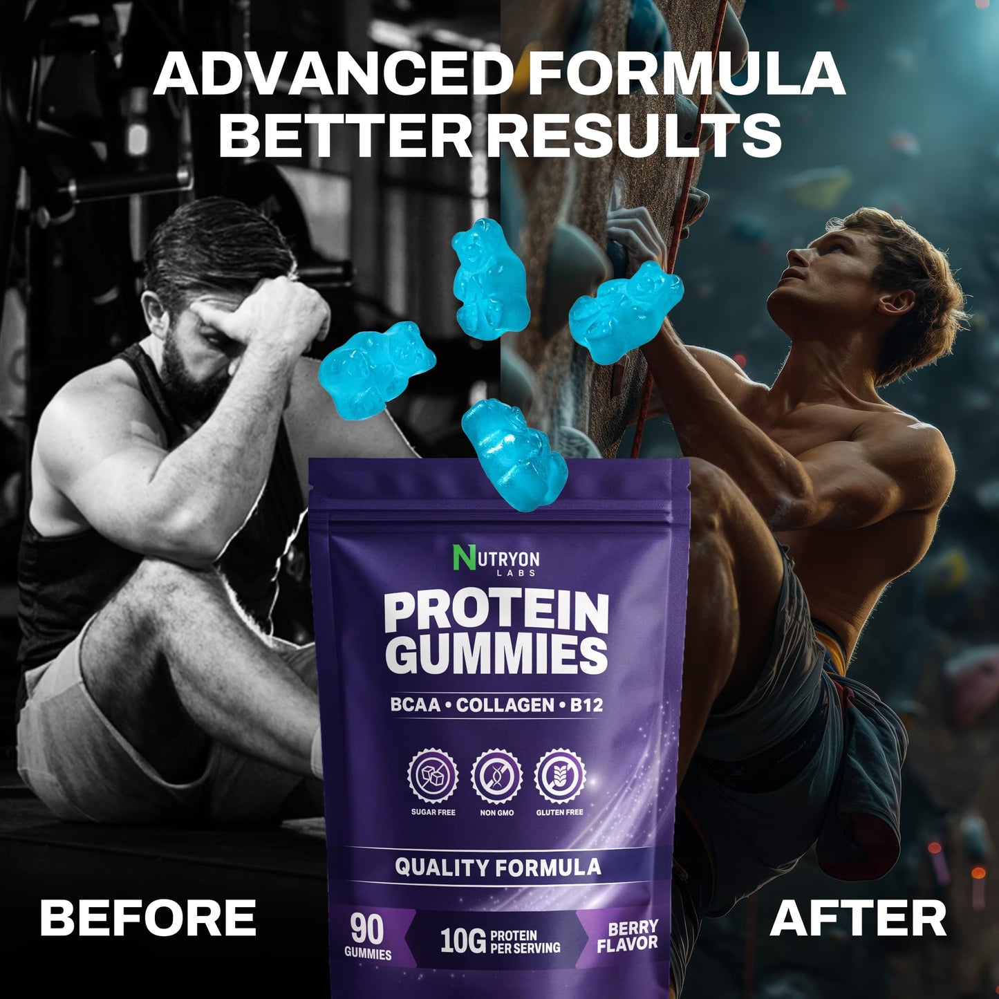Nutryon Labs Zero Carb 100% Pure Whey Isolate Protein Gummies, 90 Count