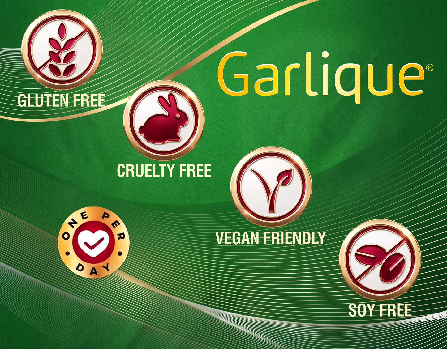 Garlique Healthy Cholesterol Garlic Supplement Caplets 30 Count