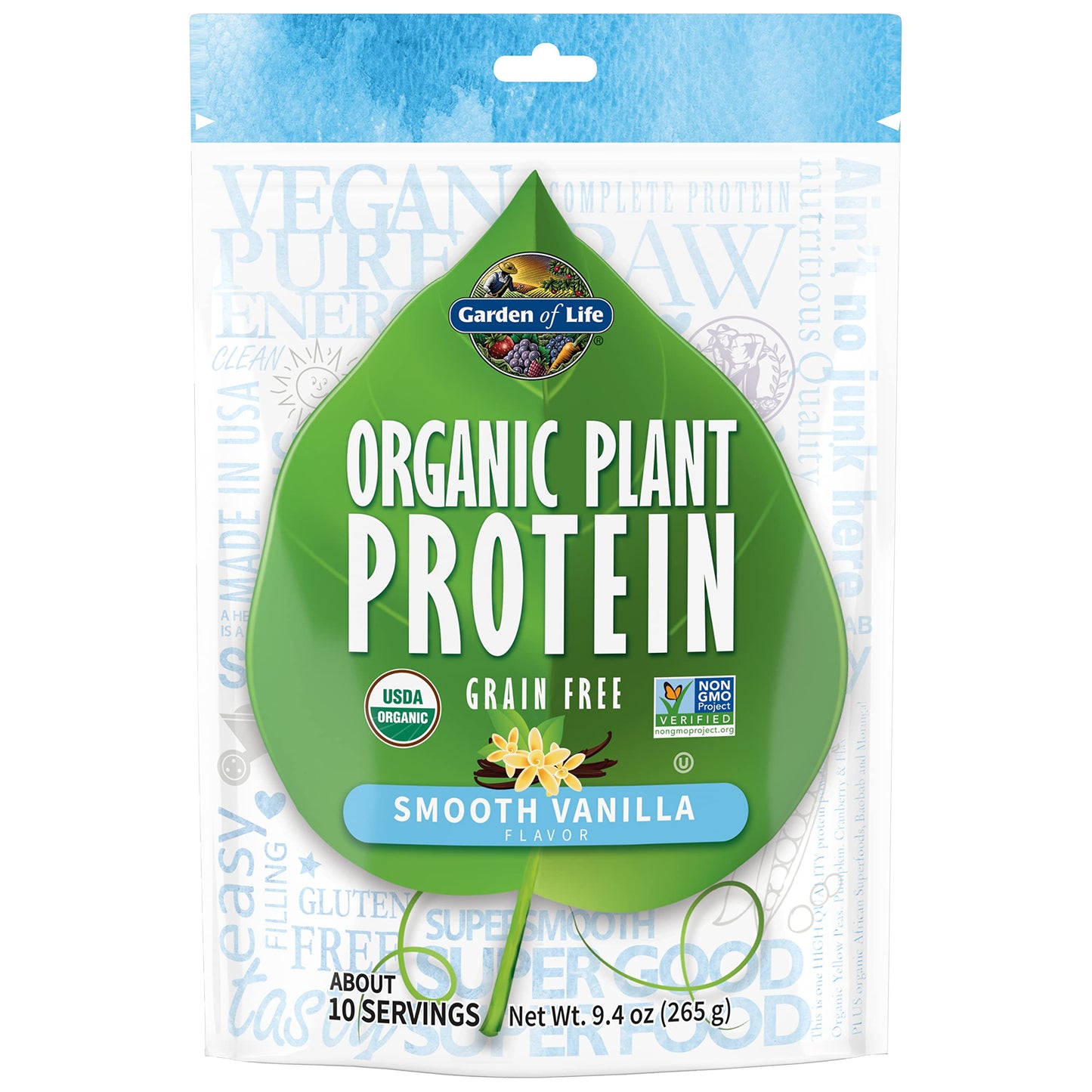 Garden of Life Organic Plant Protein Vanilla Flavor Protein Powder 9.4 Ounce