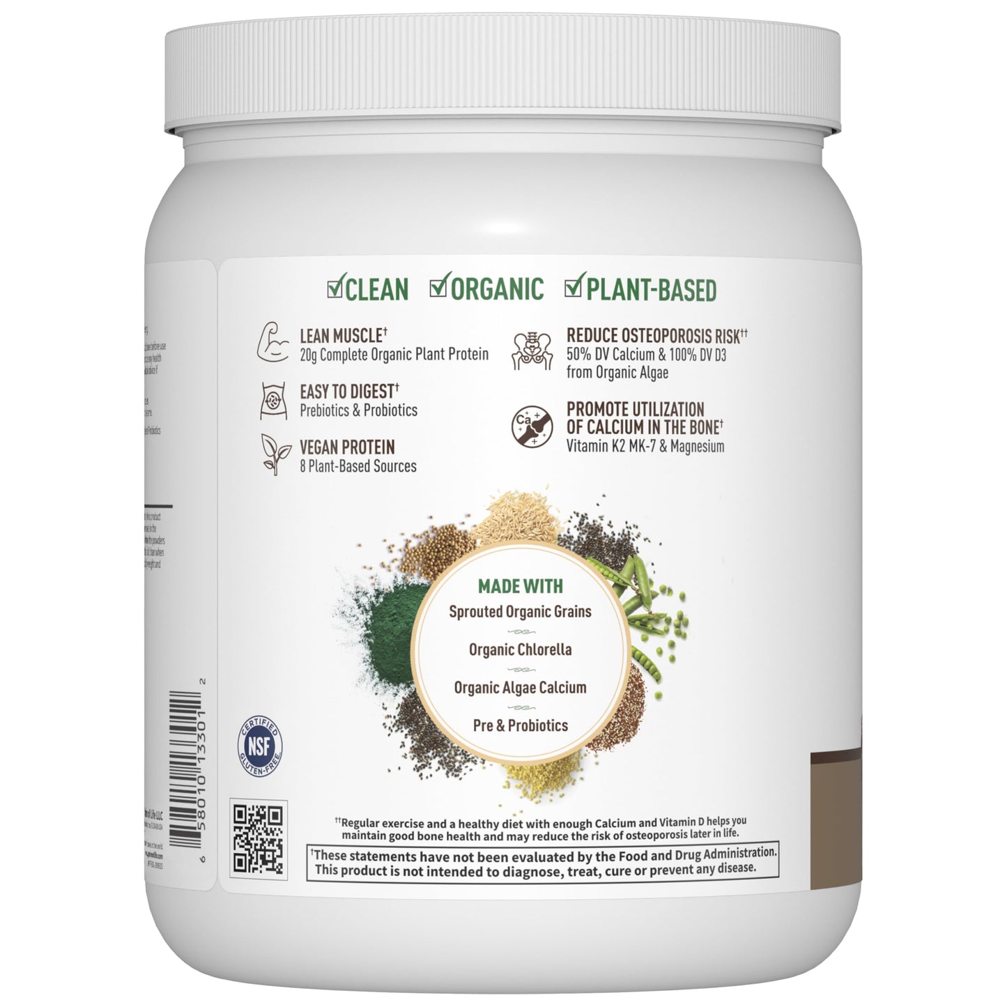 Garden of Life Organic Vegan Protein Powder Brownie Bites Flavor, 14 Servings, 1.16 lb