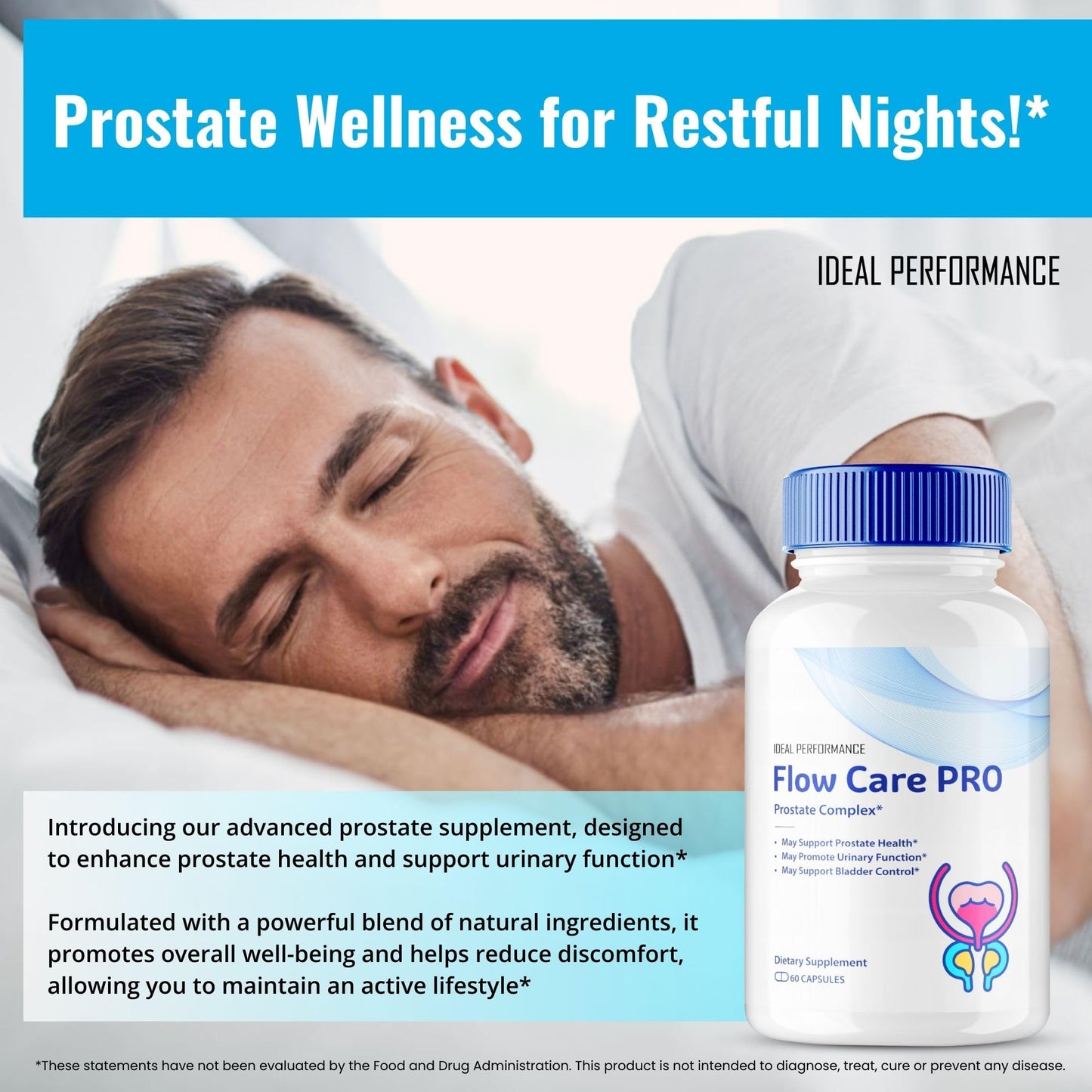 IDEAL PERFORMANCE Flow Care Prostate Health Supplements for Men Capsules 300