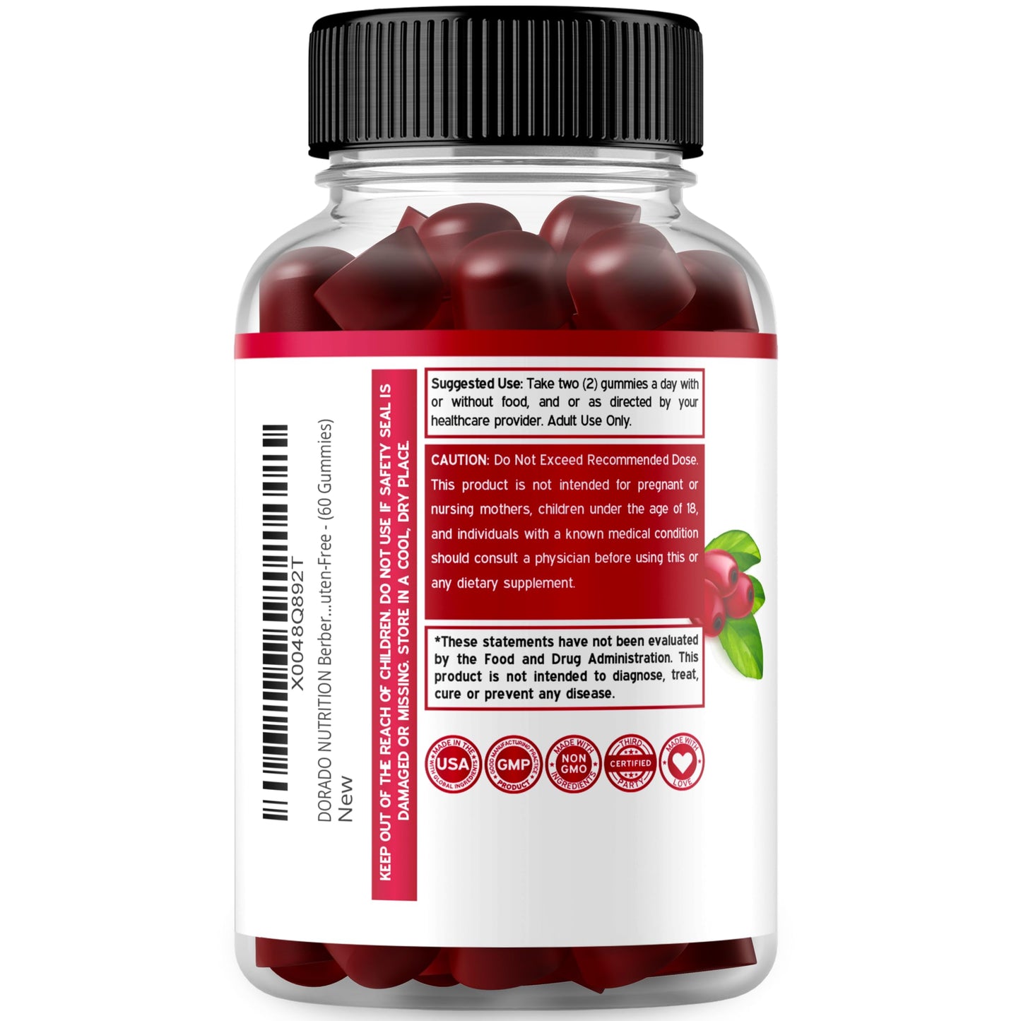 DORADO NUTRITION Berberine Gummies with Ceylon Cinnamon 120 Gummies
