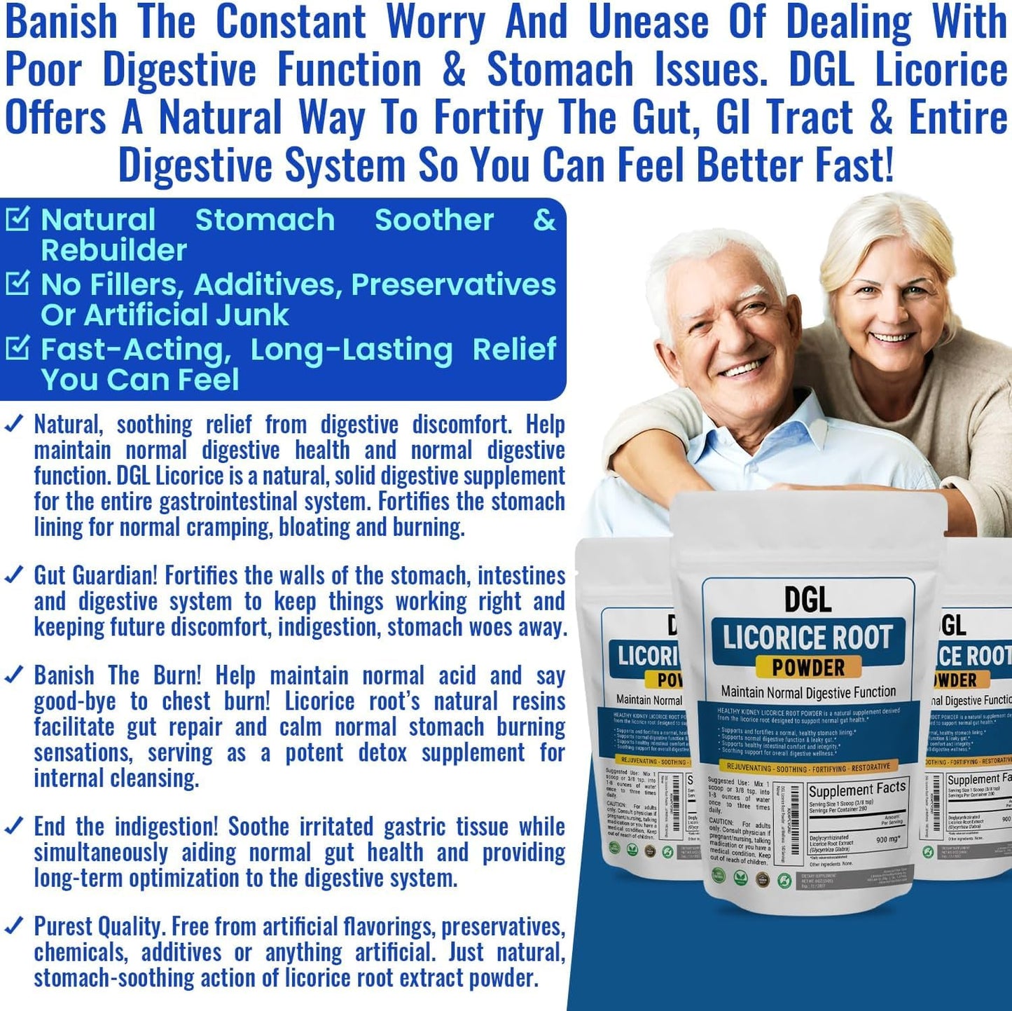 Kidney Restore DGL Licorice Root Powder Supplement, 4 Ounce