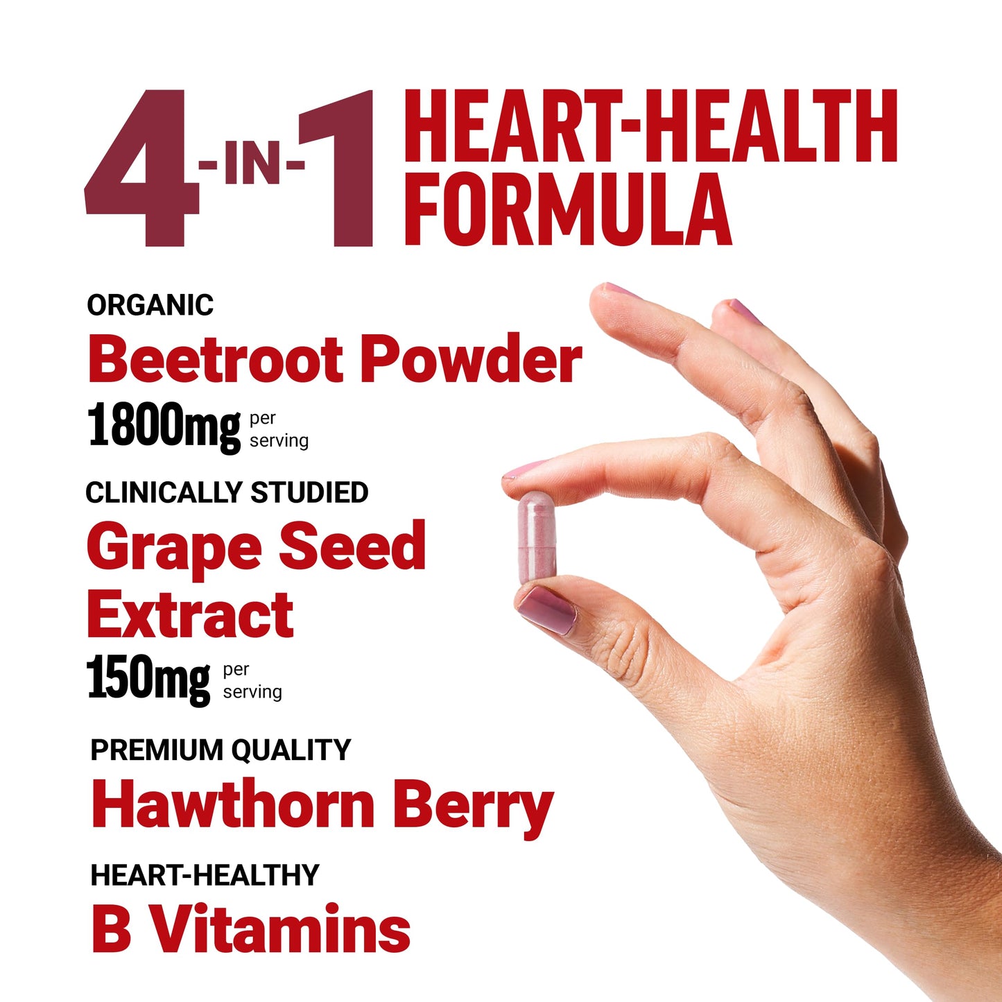 Force Factor Total Beets Blood Pressure Support Beet Root Capsules 180