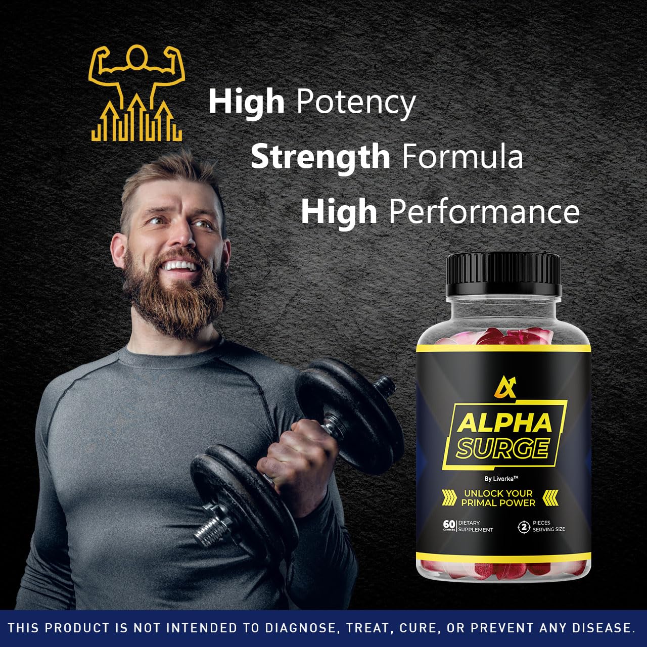 LIVORKA Alpha Surge Gummies All Natural Premium Support Advanced Formula, 300 Gummies