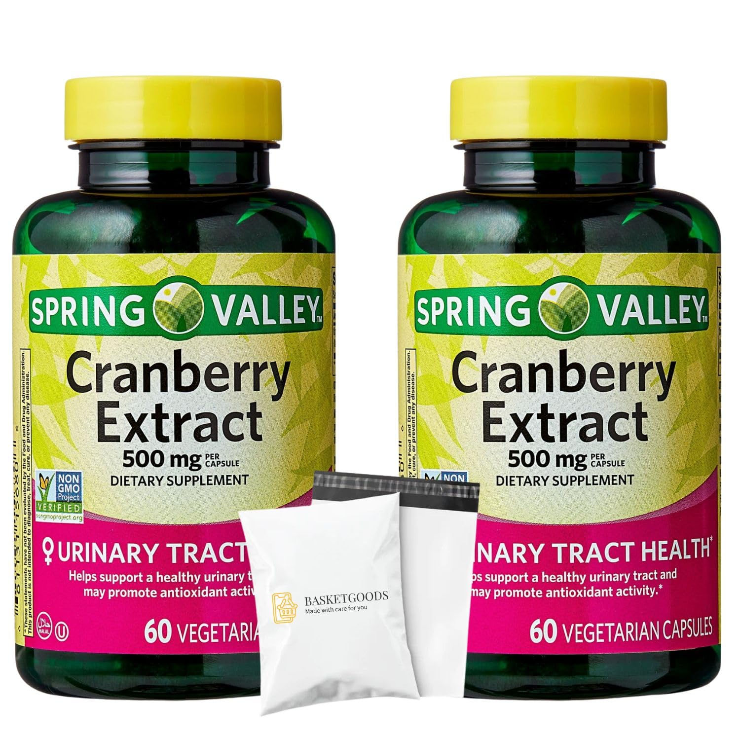 BASKETGOODS Cranberry Extract 500mg Capsules, 120 Count