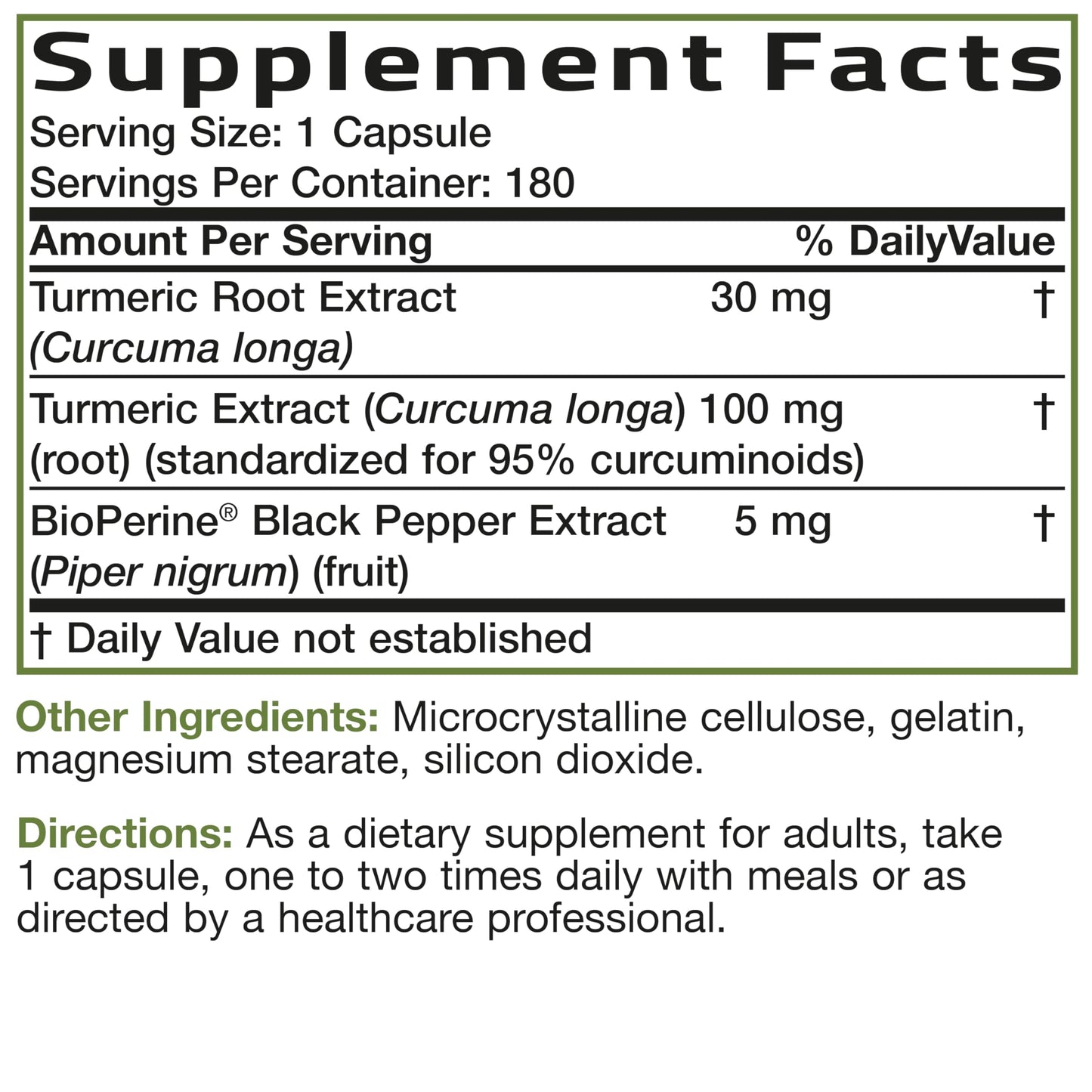 Bronson Turmeric Curcumin with BioPerine for Joint Support Capsules 180 Count
