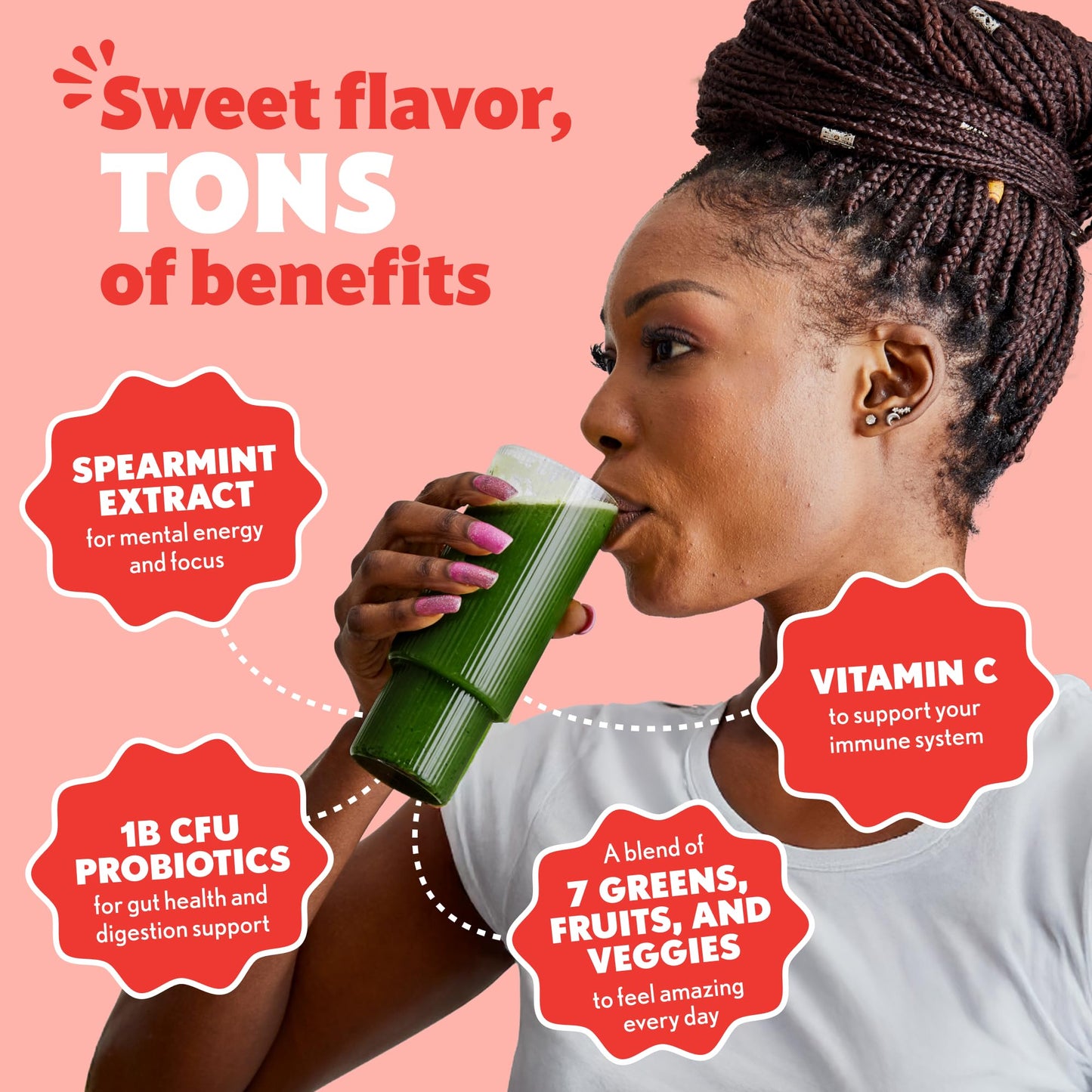 Amazing Grass Sweet Greens and Superfoods Peach Hibiscus Powder 30 Servings