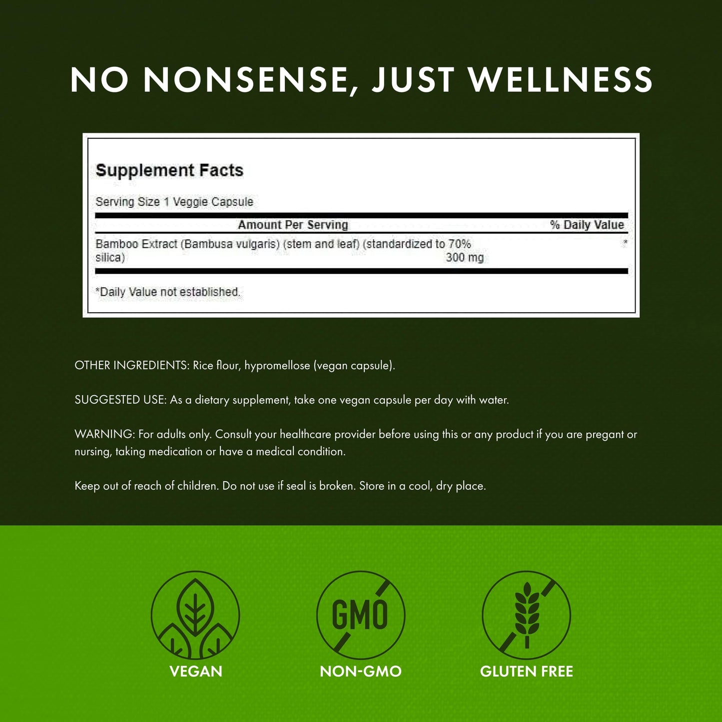 Swanson Bamboo Extract Capsules, 120 Veggie Capsules, 300 mg Each