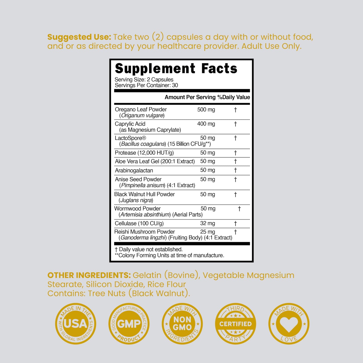 DORADO NUTRITION Candid Support Detox Capsules 60 Count