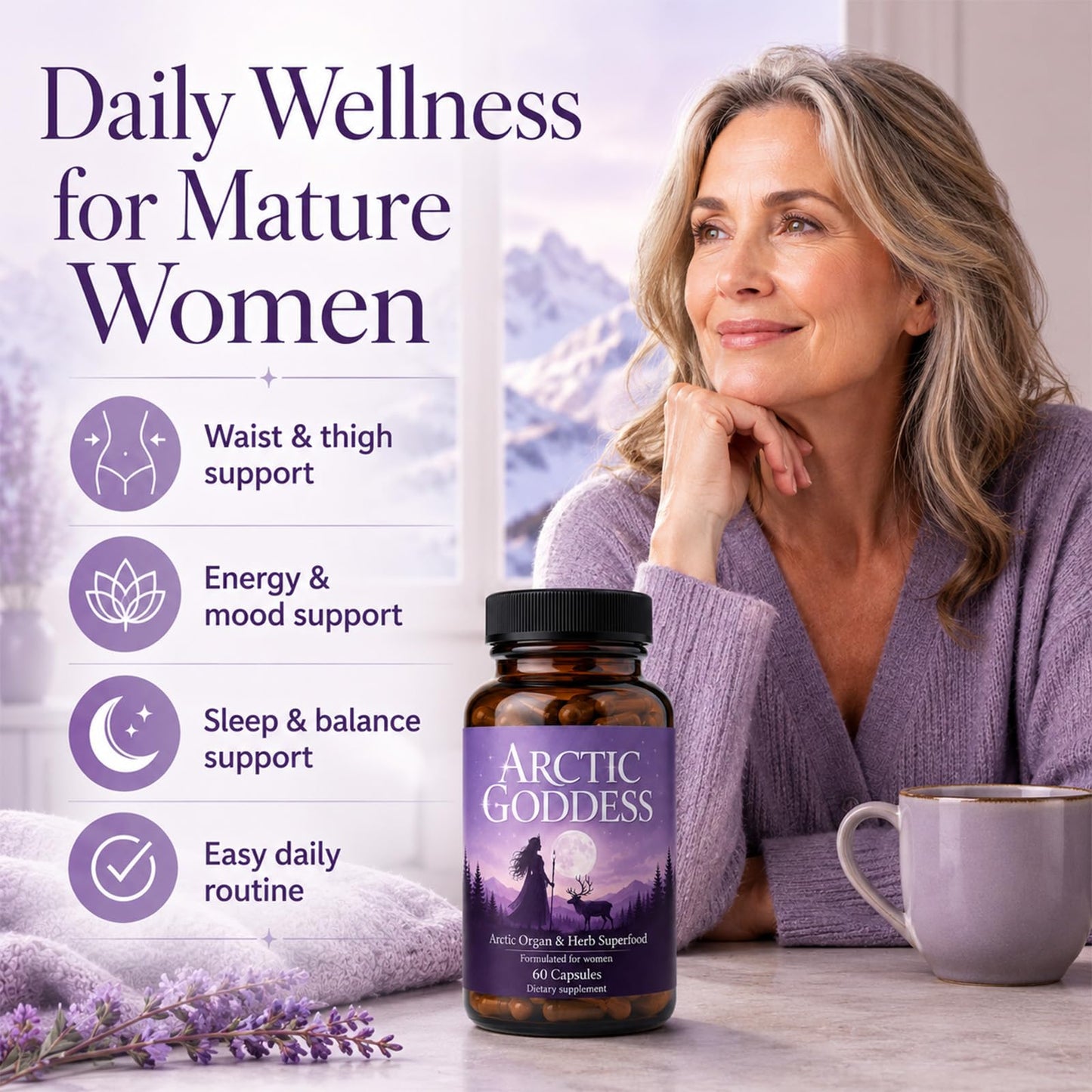 GFG Arctic Goddess Reindeer Supplement for Women 60 Capsules