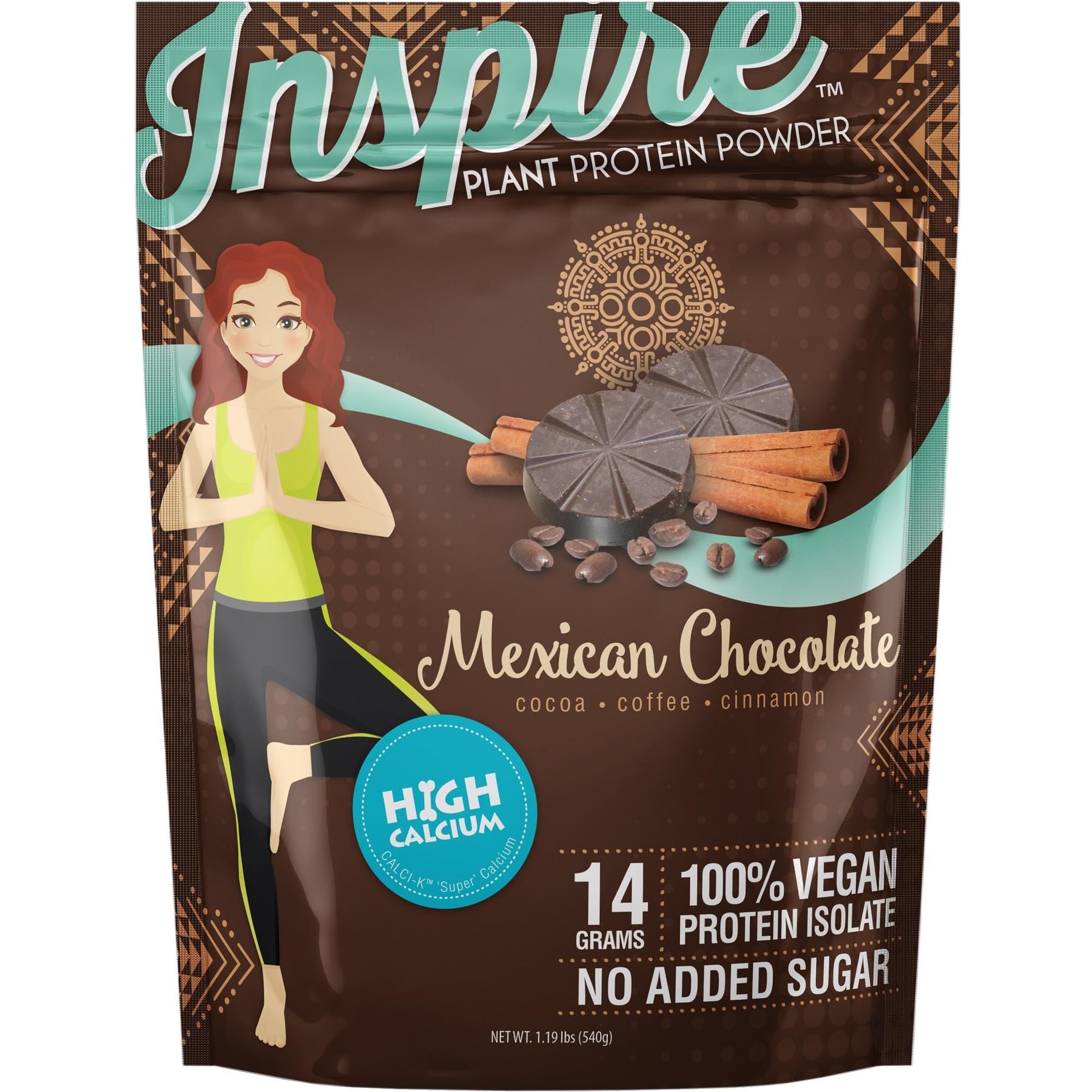Bariatric Eating Inspire 14g Plant Based Protein Isolate Powder, Mexican Chocolate, 19.04 oz