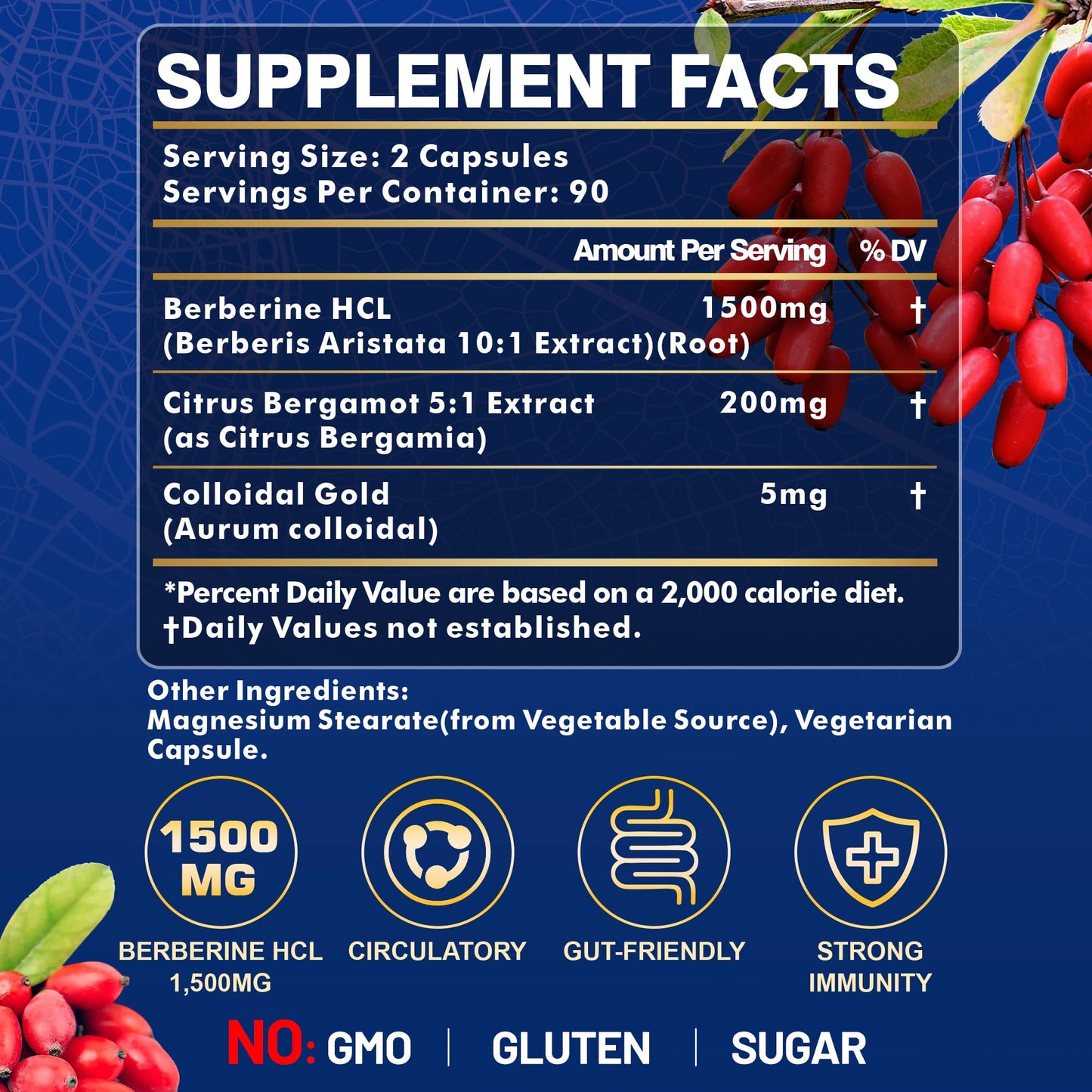 SIAUWE Berberine Supplement Capsules, 180 Count