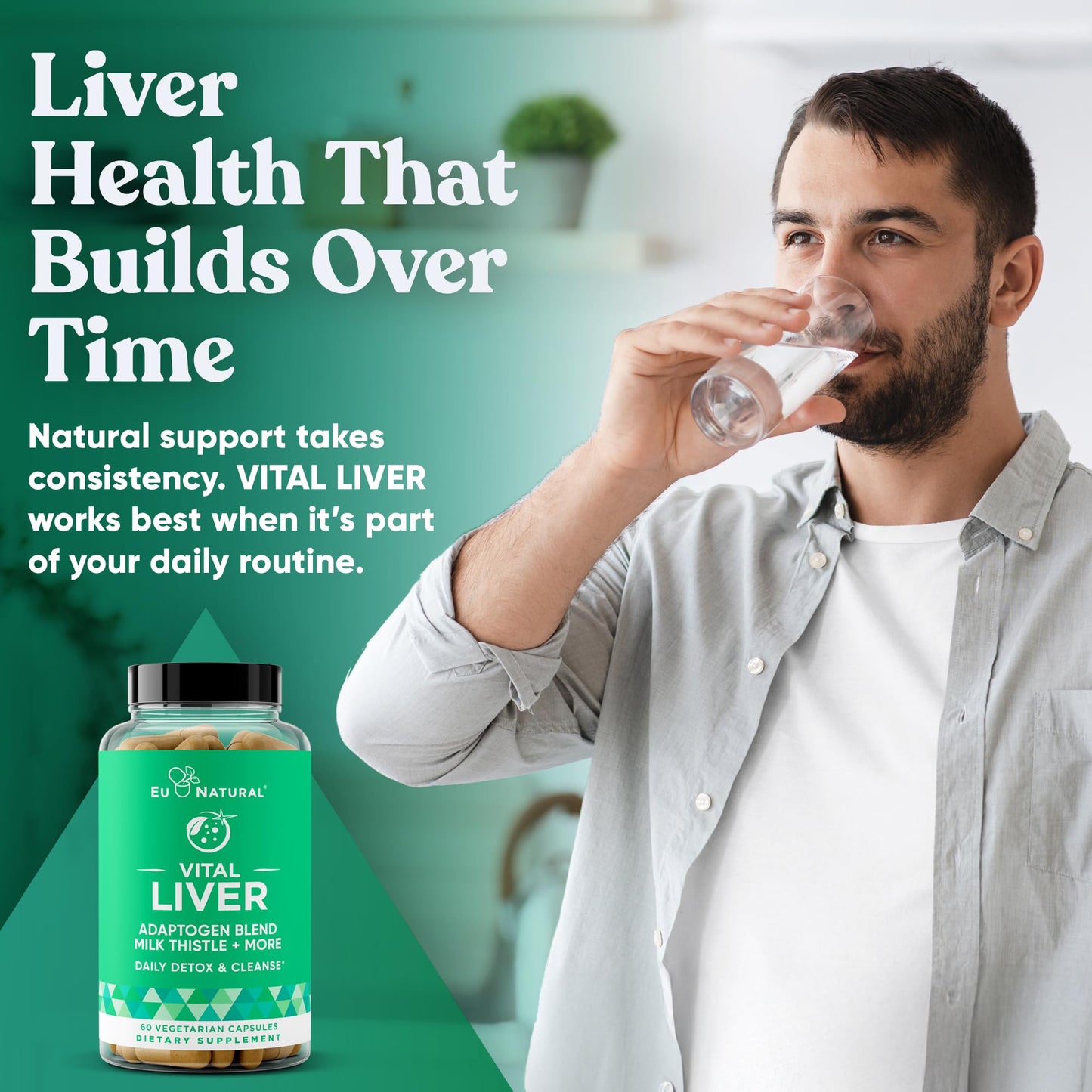 Eu Natural Liver Cleanse Detox & Repair Support Supplement Capsule, 60 Capsules