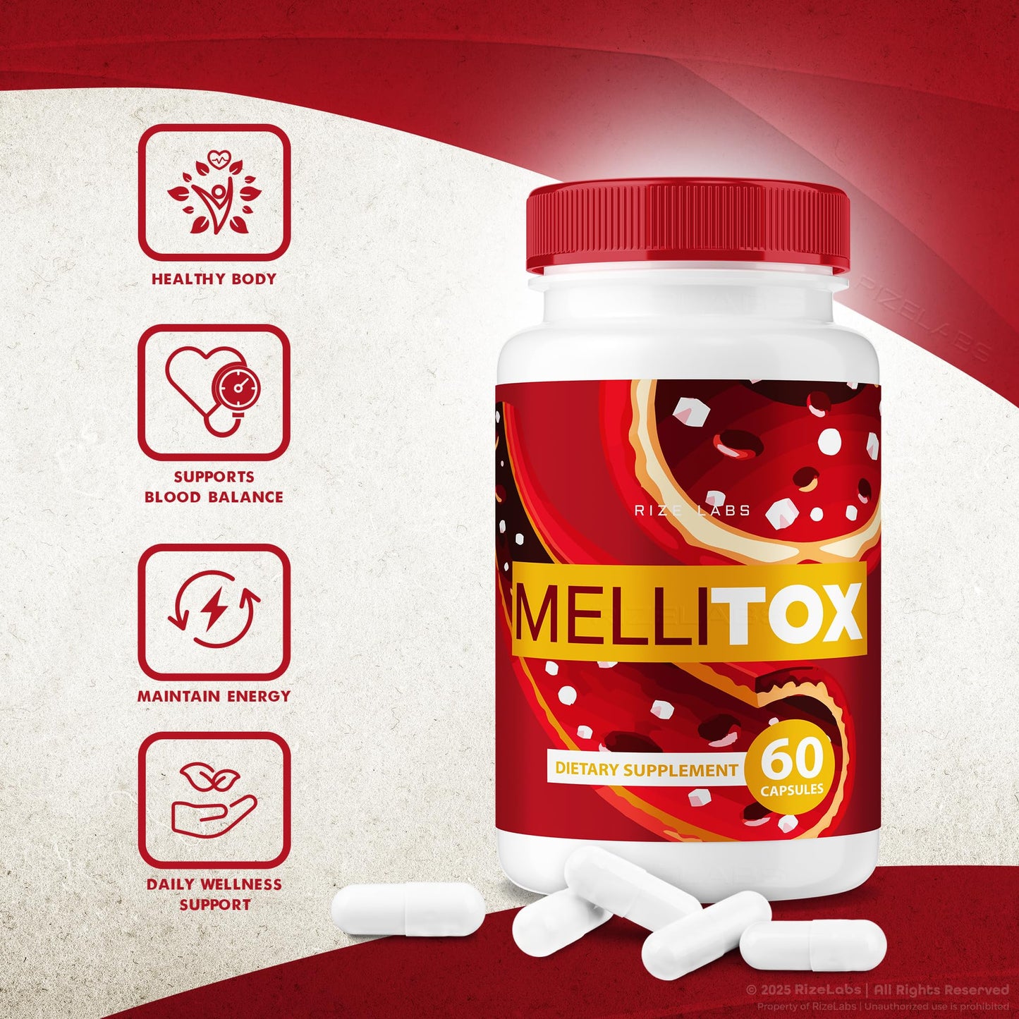 Rize Labs MelliTox Capsules, 120 Capsules
