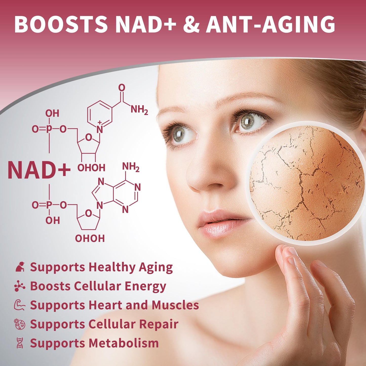 Hudetex NAD Gummies for Women & Men, 500mg Liposomal NAD, Blueberry Flavor, 120 Gummies