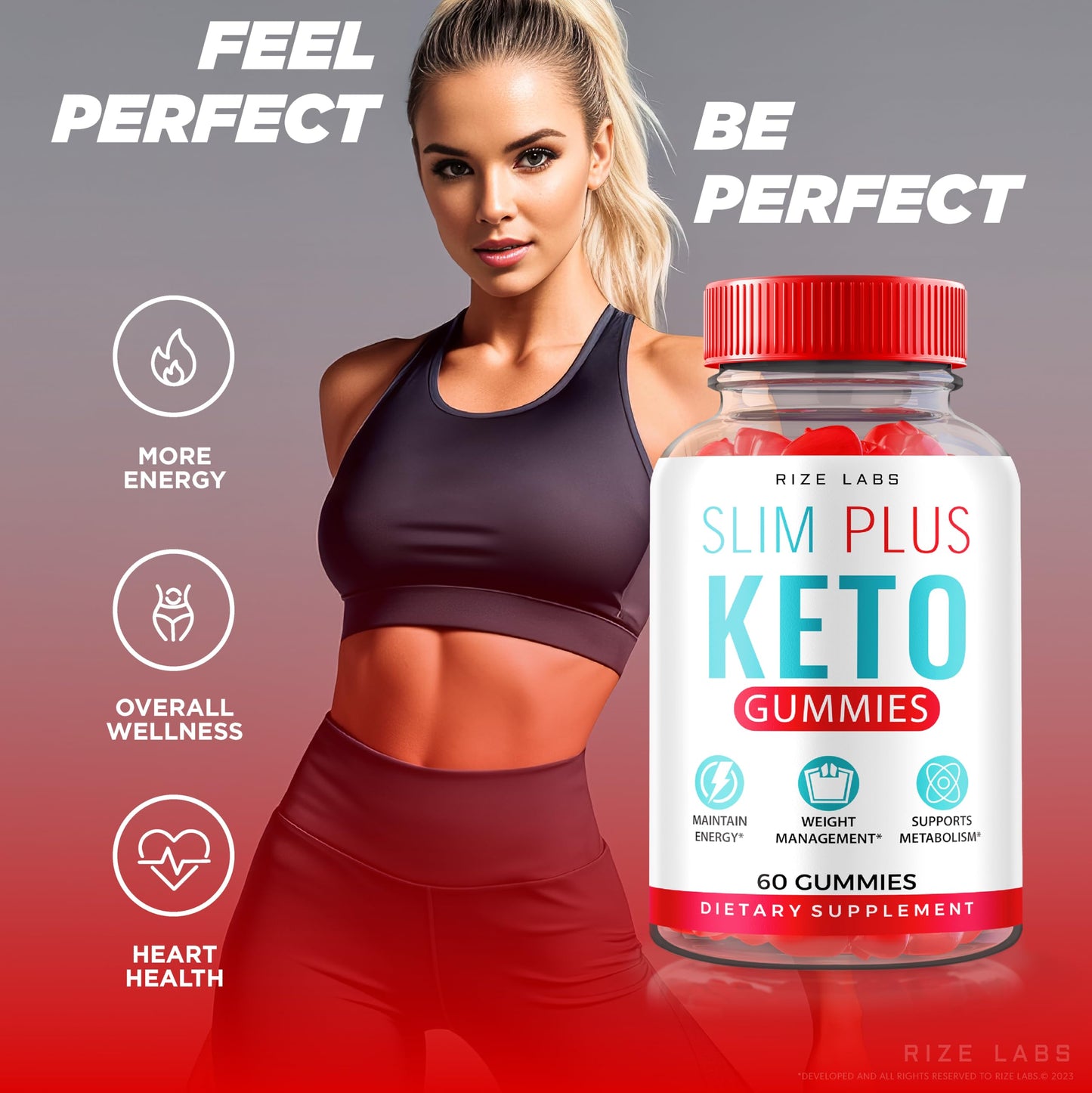 Rize Labs Slim Plus Keto ACV Gummies for Advanced Weight Loss, All Natural Apple Cider Vinegar Supplement, 180 Gummies