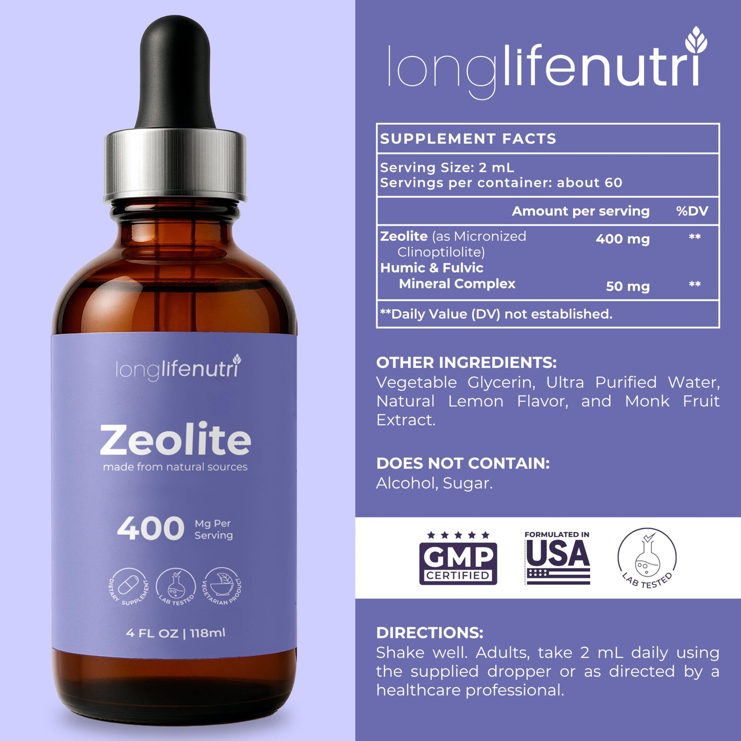 LongLifeNutri Zeolite Clinoptilolite Capsules, 120 Count