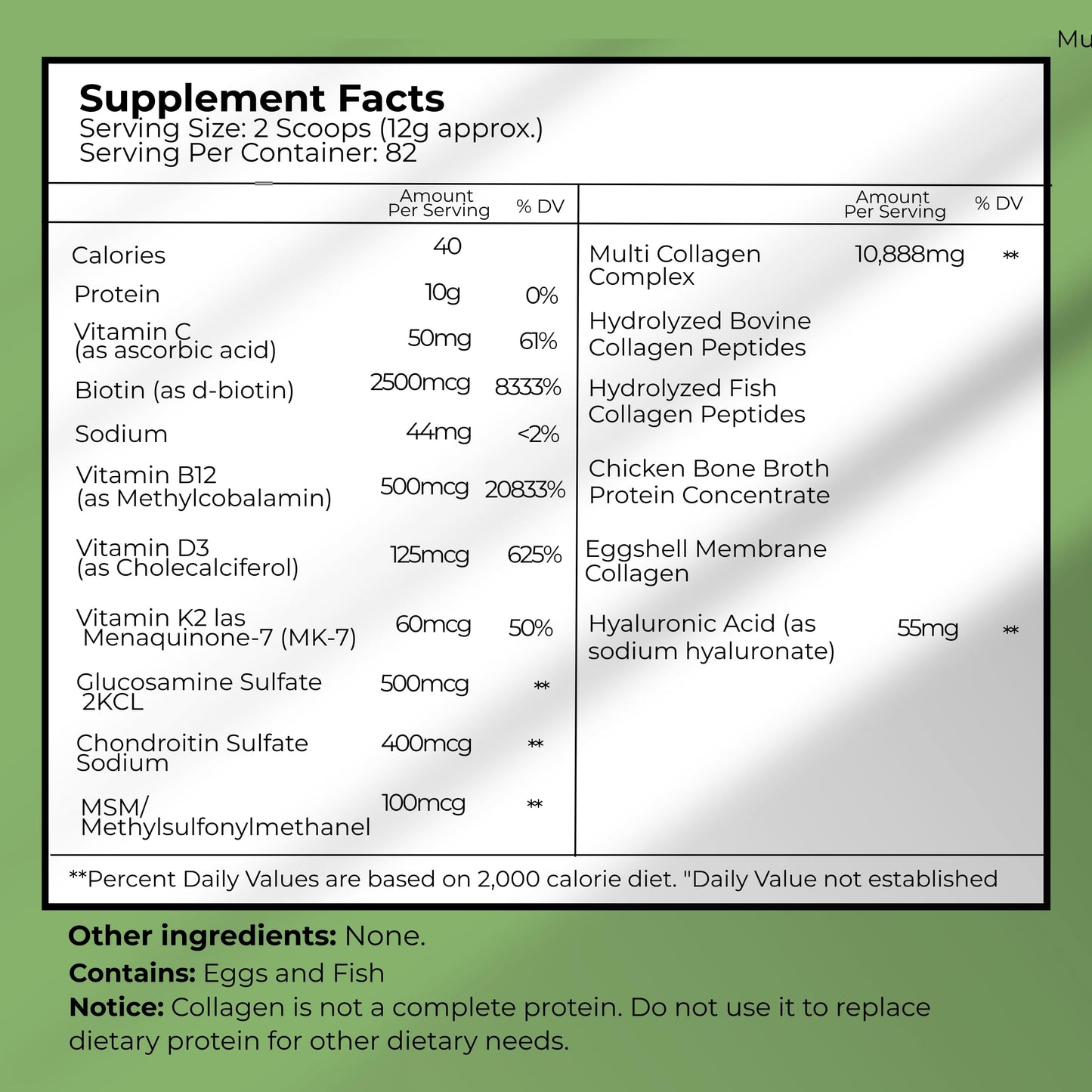 Premium Vitamin Multi Collagen Peptides Powder - 35 Servings