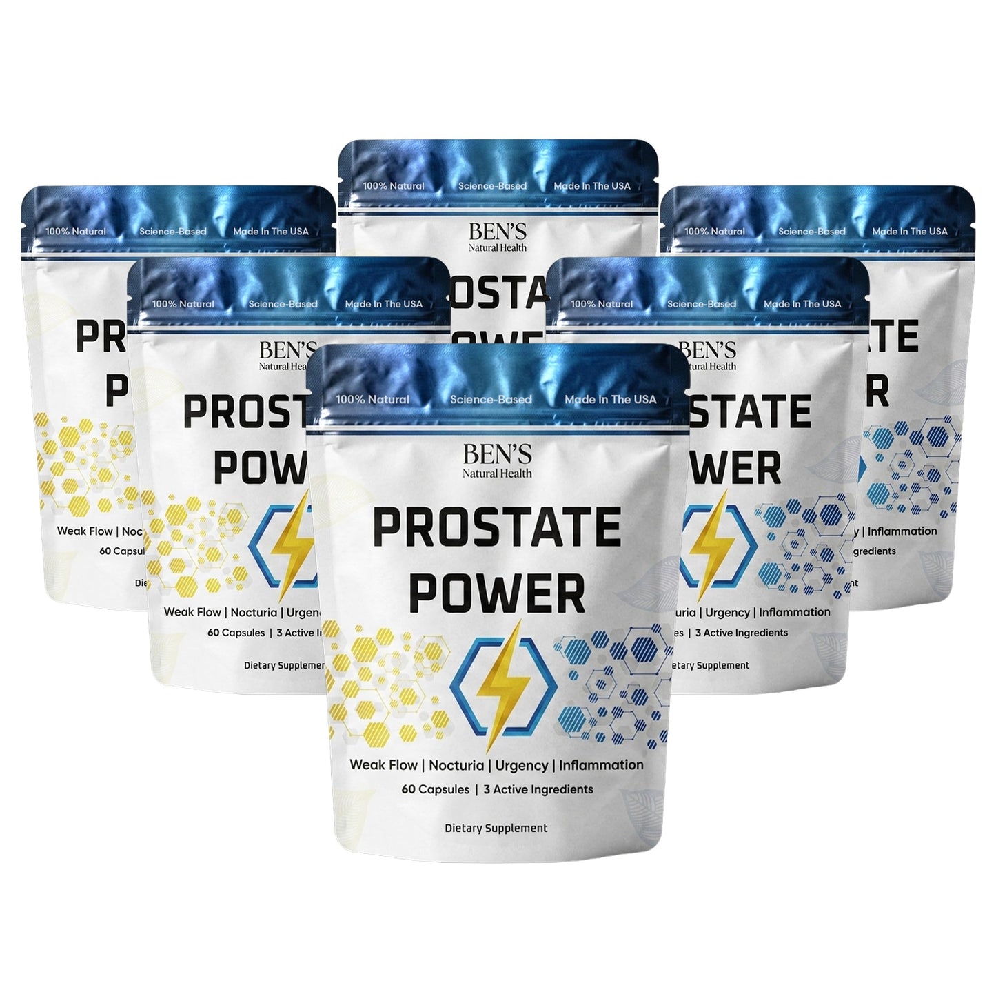 Ben's Natural Health Prostate Power Supplement High-Strength Prostate Support with Saw Palmetto, Rye Flower Pollen & Boron Glycine Complex Capsules, 360