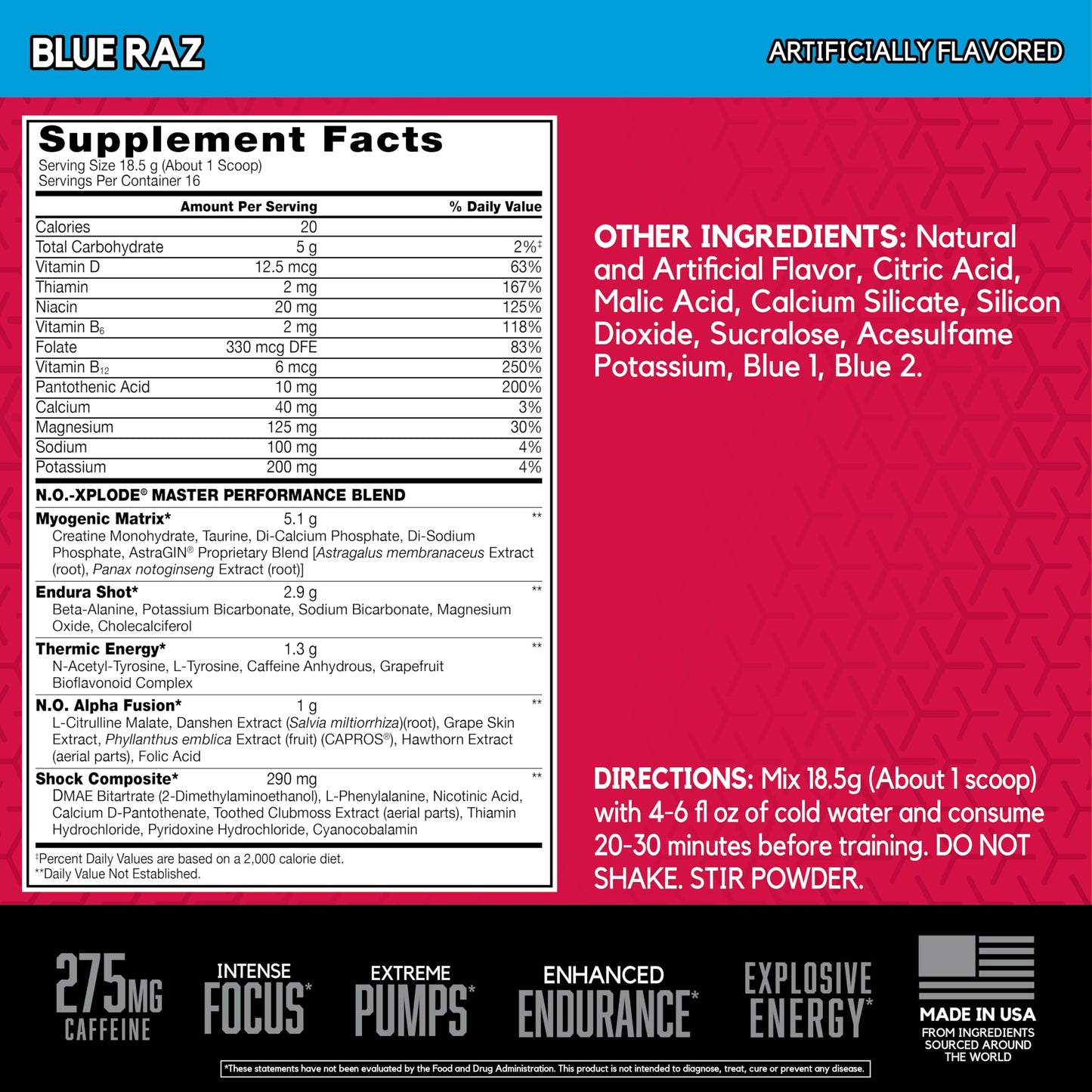BSN N.O.-XPLODE Pre Workout Powder, 10.44 oz