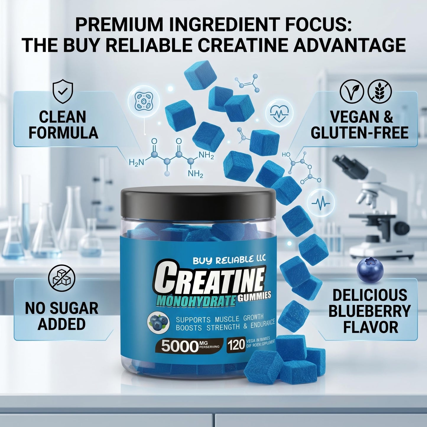 Buy Reliable LLC Creatine Monohydrate Gummies Gummy 120