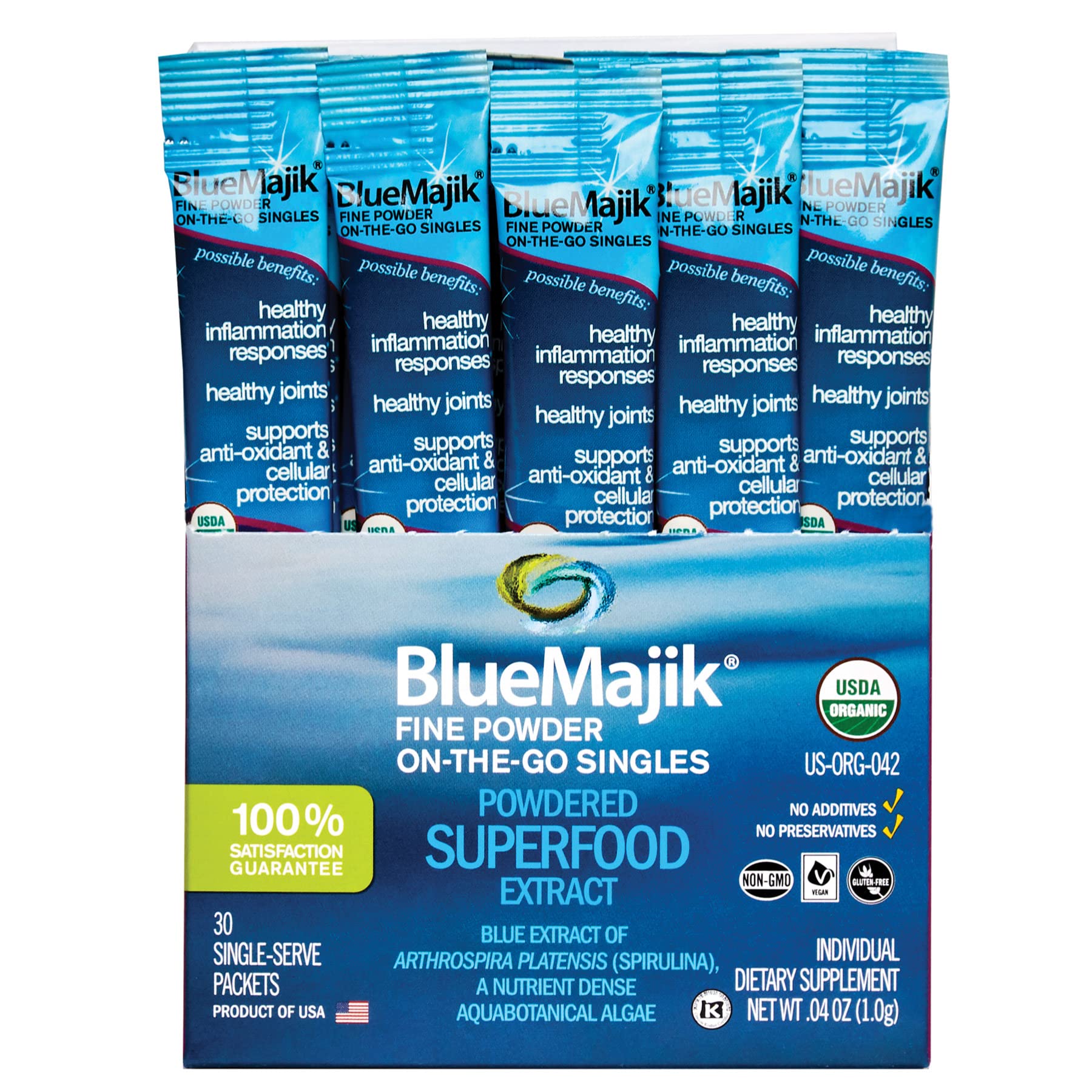 E3LIVE Blue Majik On-The-Go-Singles Powder 1.2 Ounce