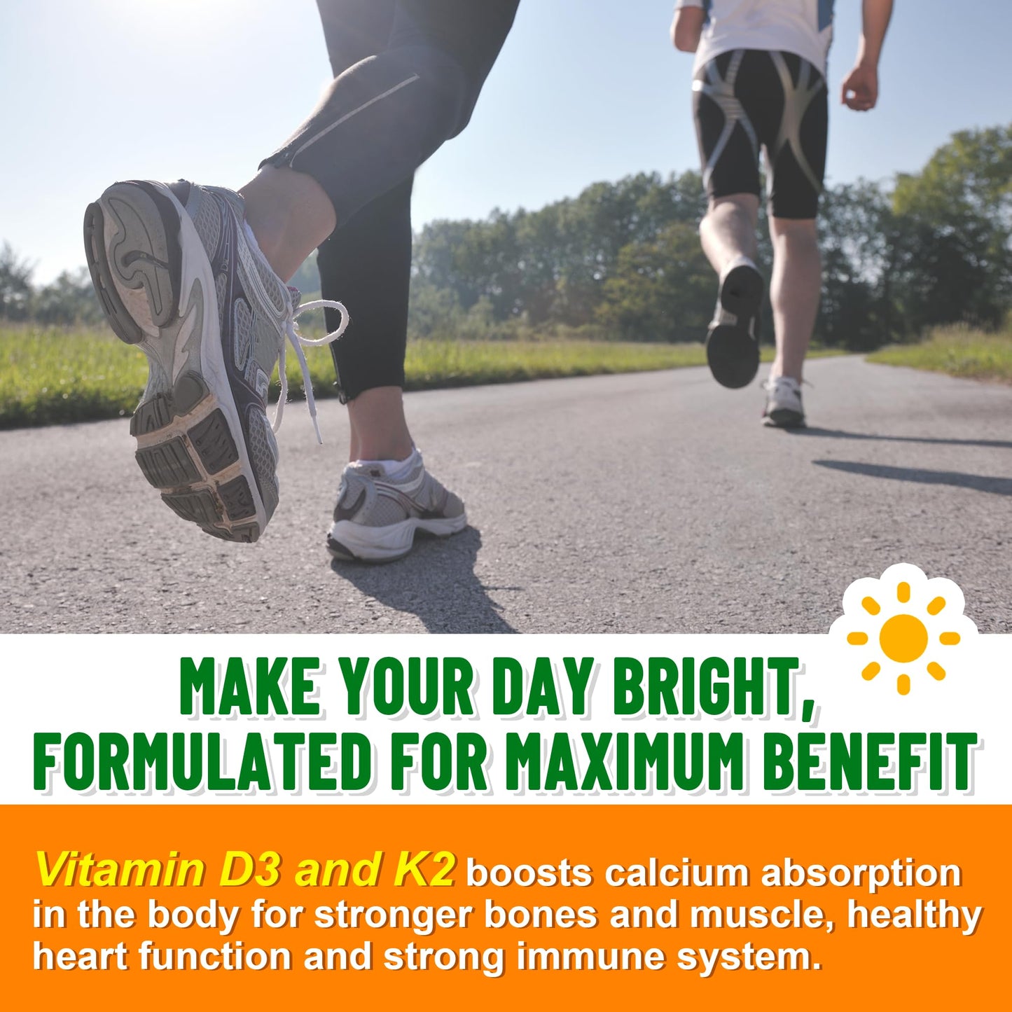 NoMiLu Vitamin D3 + K2 with Plant Based Vitamin D 10000IU & 200mcg Vitamin K2 as MK-7 - Max Absorption - Immune Support - 90 Softgels