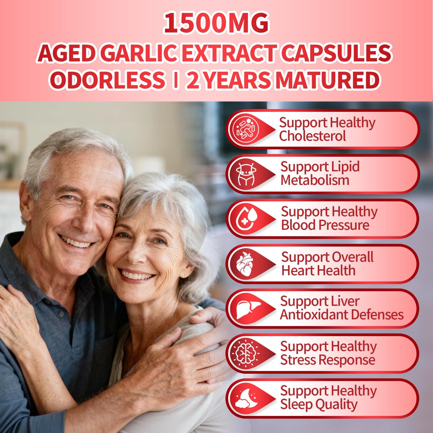 VivoNu Odorless Aged Garlic Extract 1500mg per Serving, 240 Capsules
