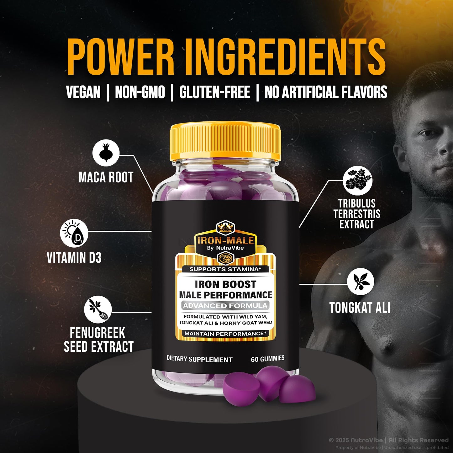 NutraVibe Iron Booster Gummies, 60 Count