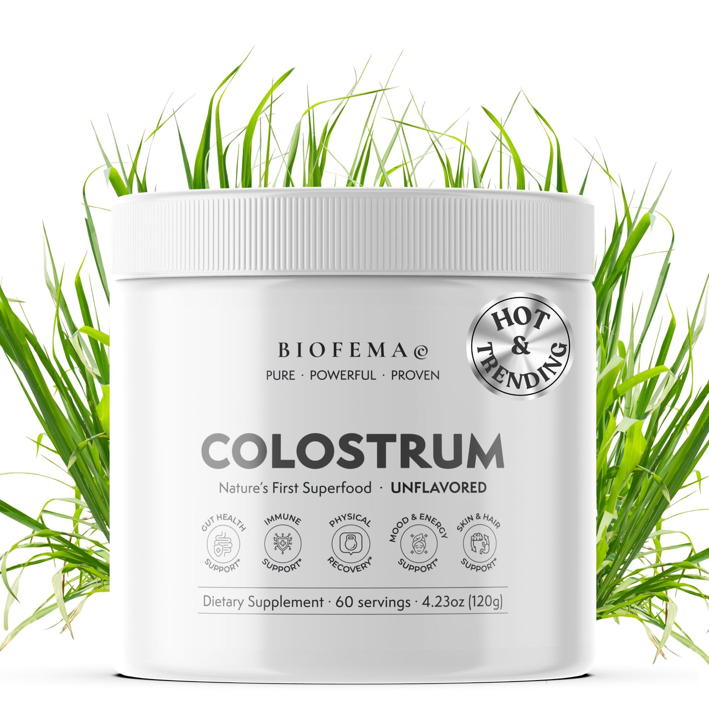 BIOFEMA Bovine Colostrum Supplement Powder 4.23 Ounce