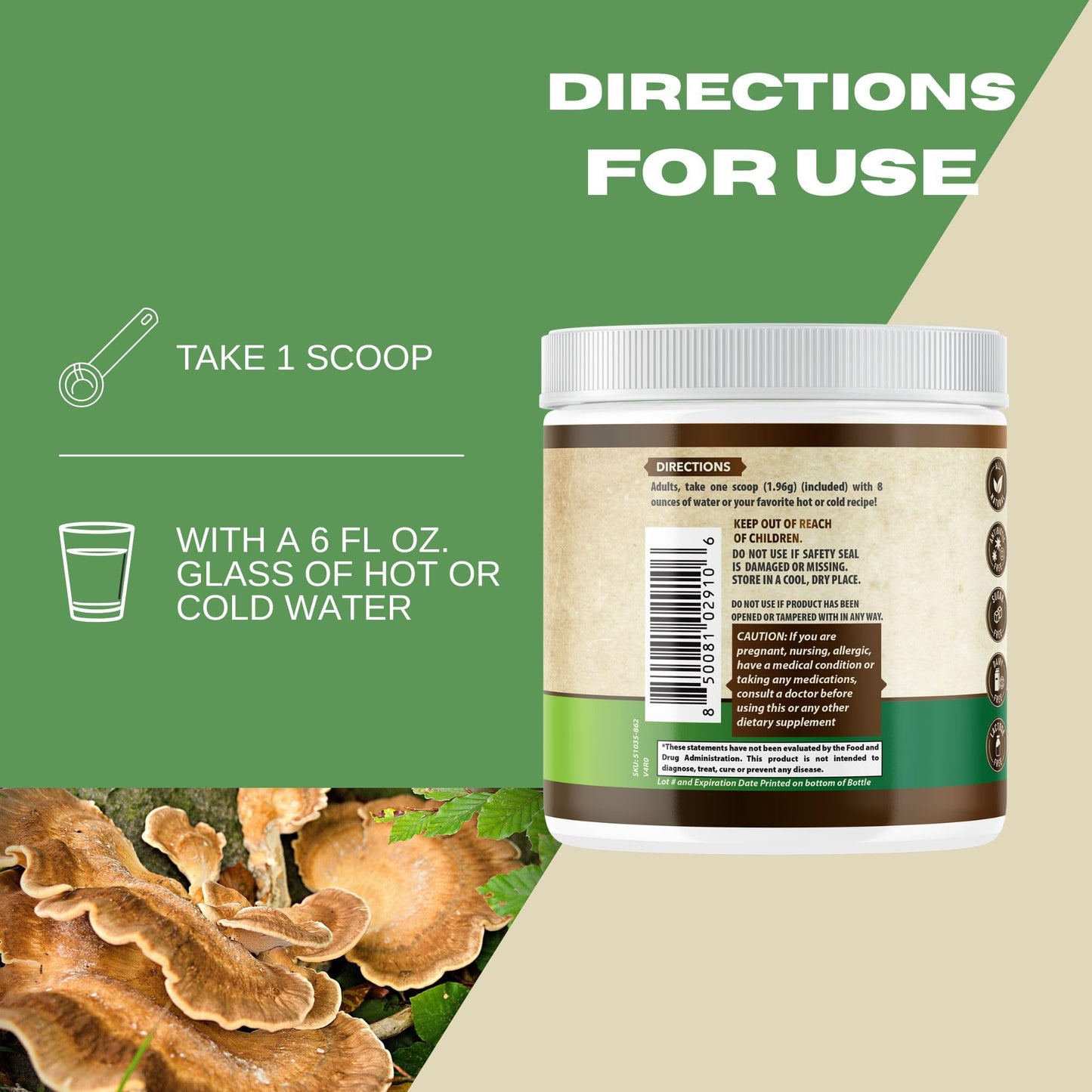 WHOLE WORLD WELLNESS Organic Mushroom Complex Powder 4.2 oz