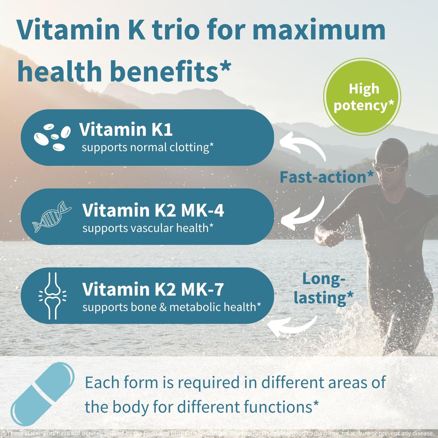 Igennus Healthcare Nutrition High Potency Vitamin K Complex, K1 & K2 (MK-4 & MK-7), 90 Capsules