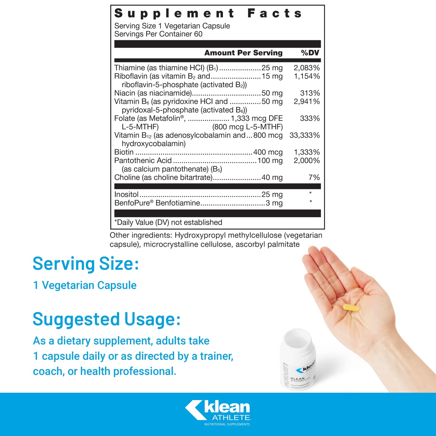 Klean Athlete Klean B-Complex 60 Capsules