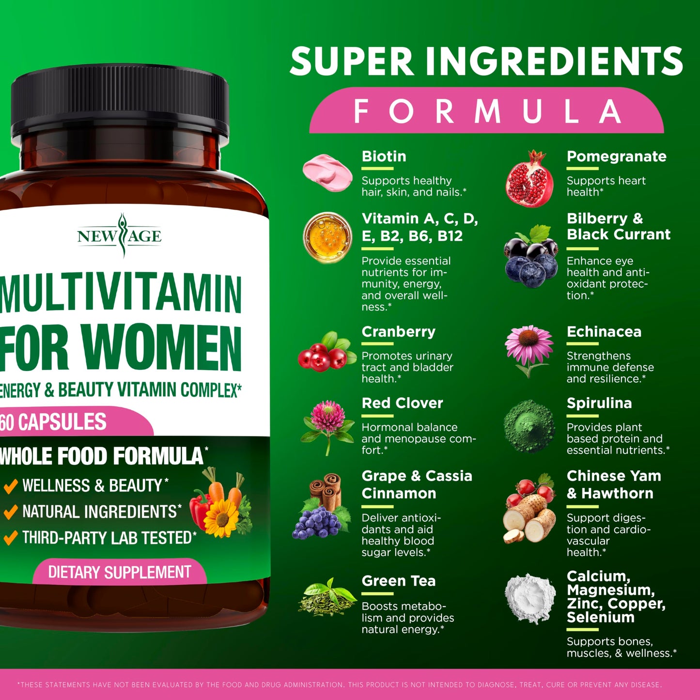 NEW AGE Multivitamin for Women Capsule, 60 Count