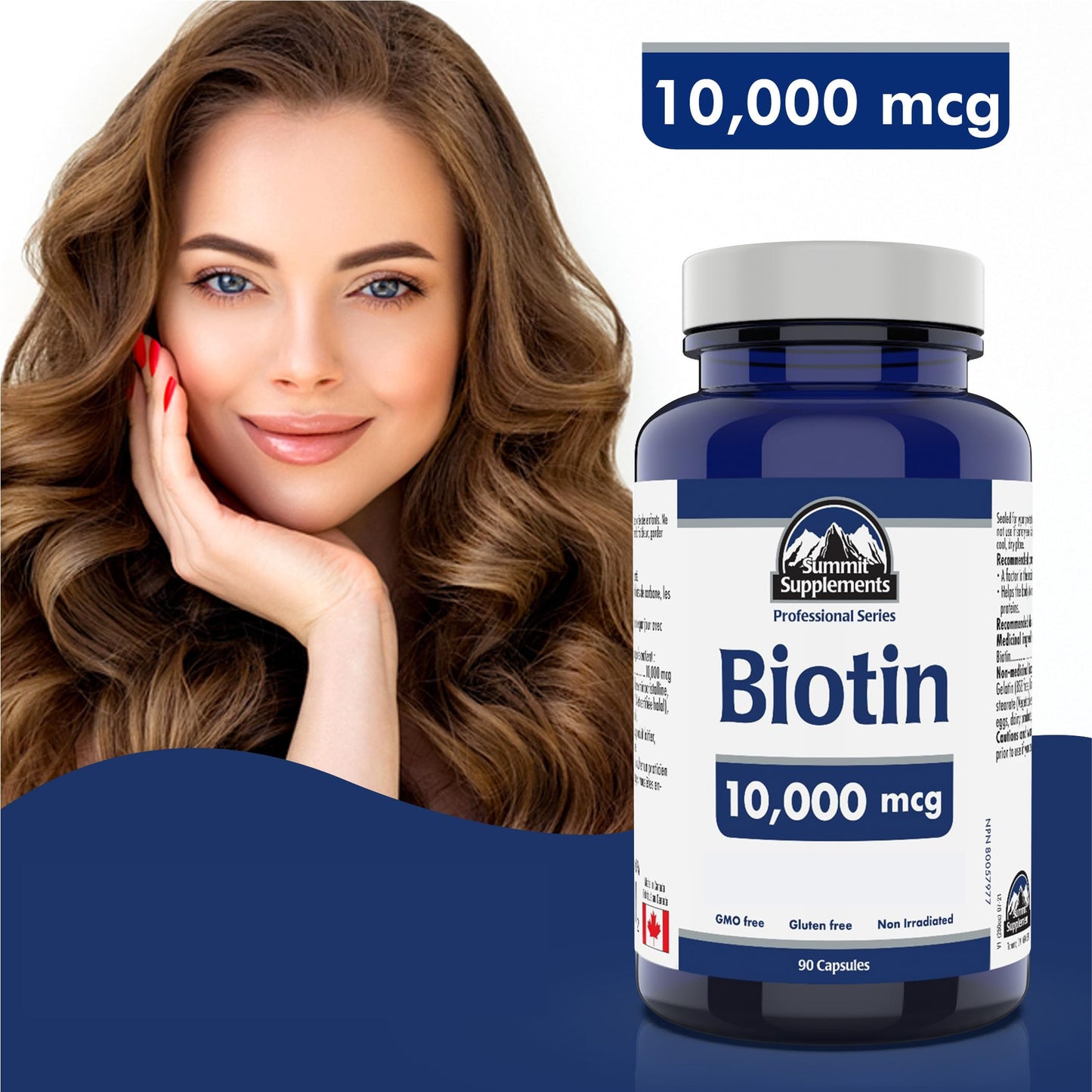 Summit Supplements Biotin 10,000 mcg Capsule, 90 Count