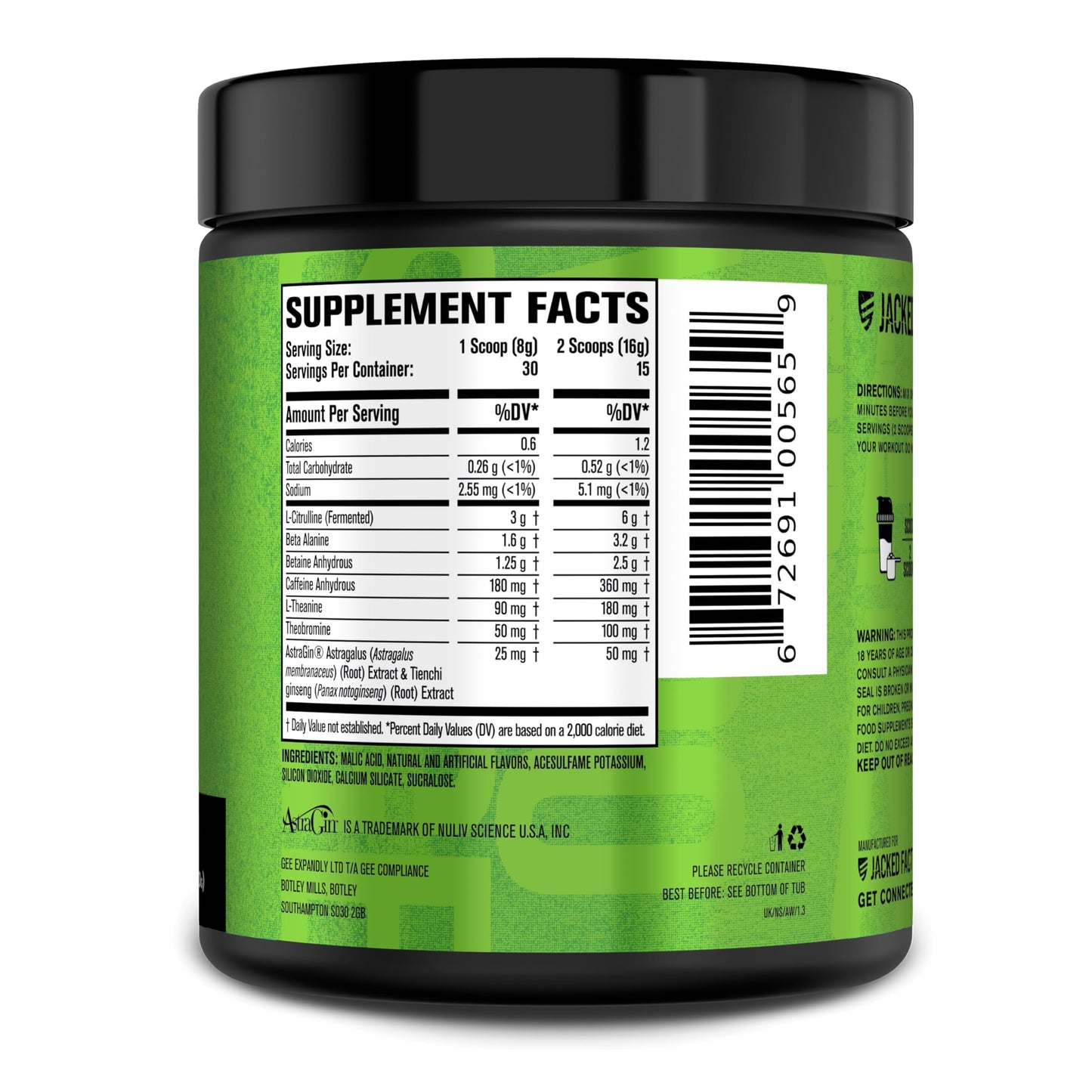 Jacked Factory NITROSURGE Pre Workout Supplement Powder, 30 Servings