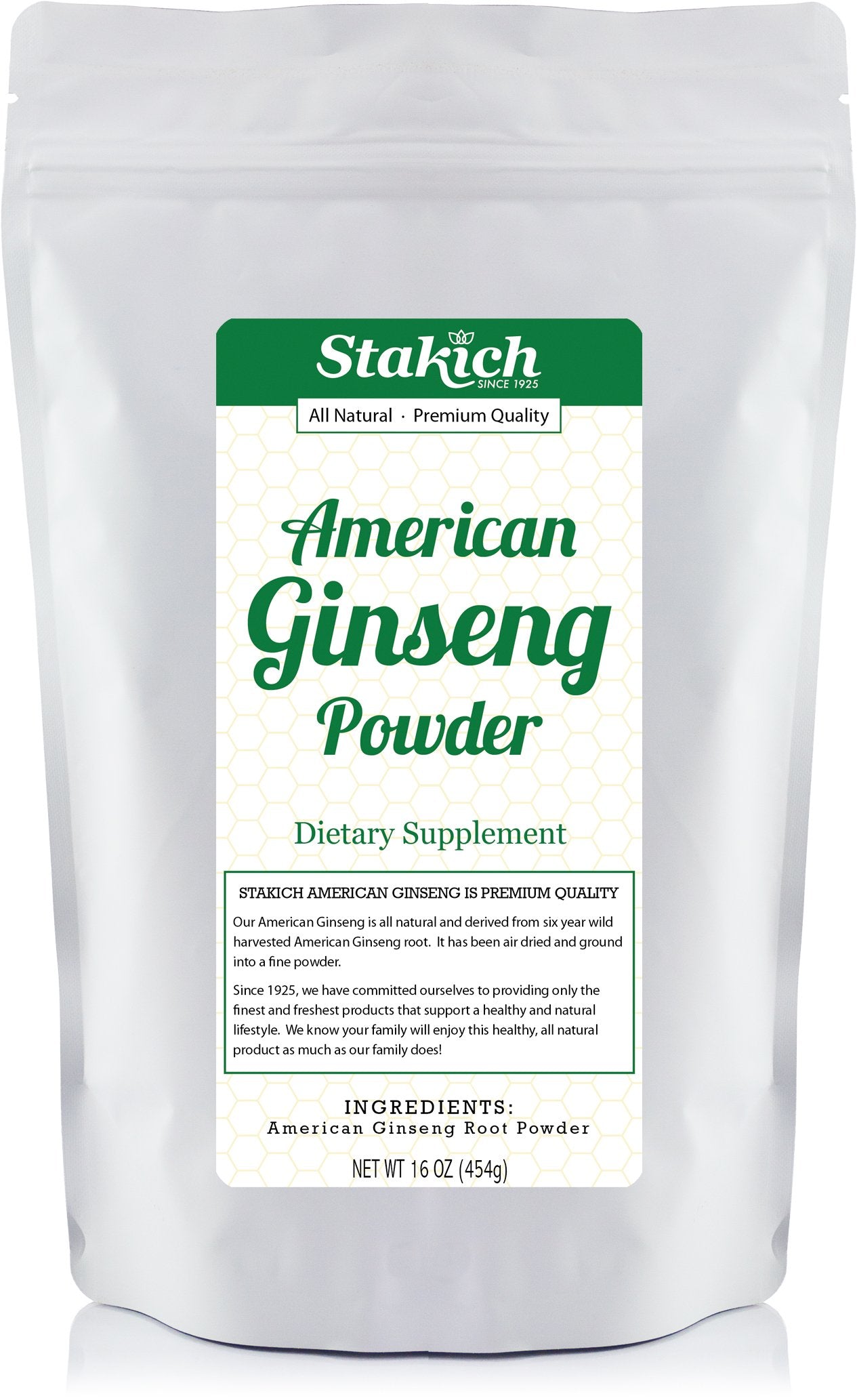 Stakich American Ginseng Root Powder 16 Ounce