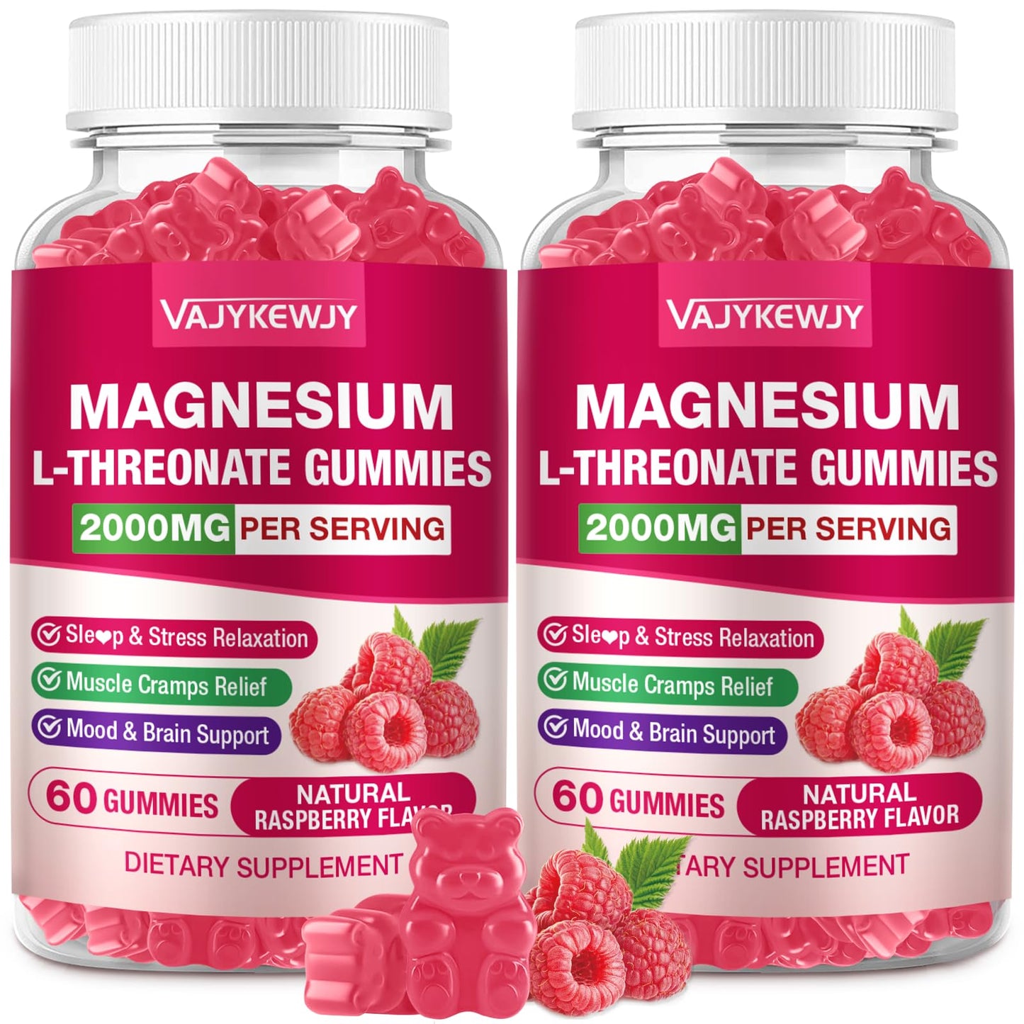 VAJYKEWJY Magnesium L-Threonate Gummies (2 Pack)