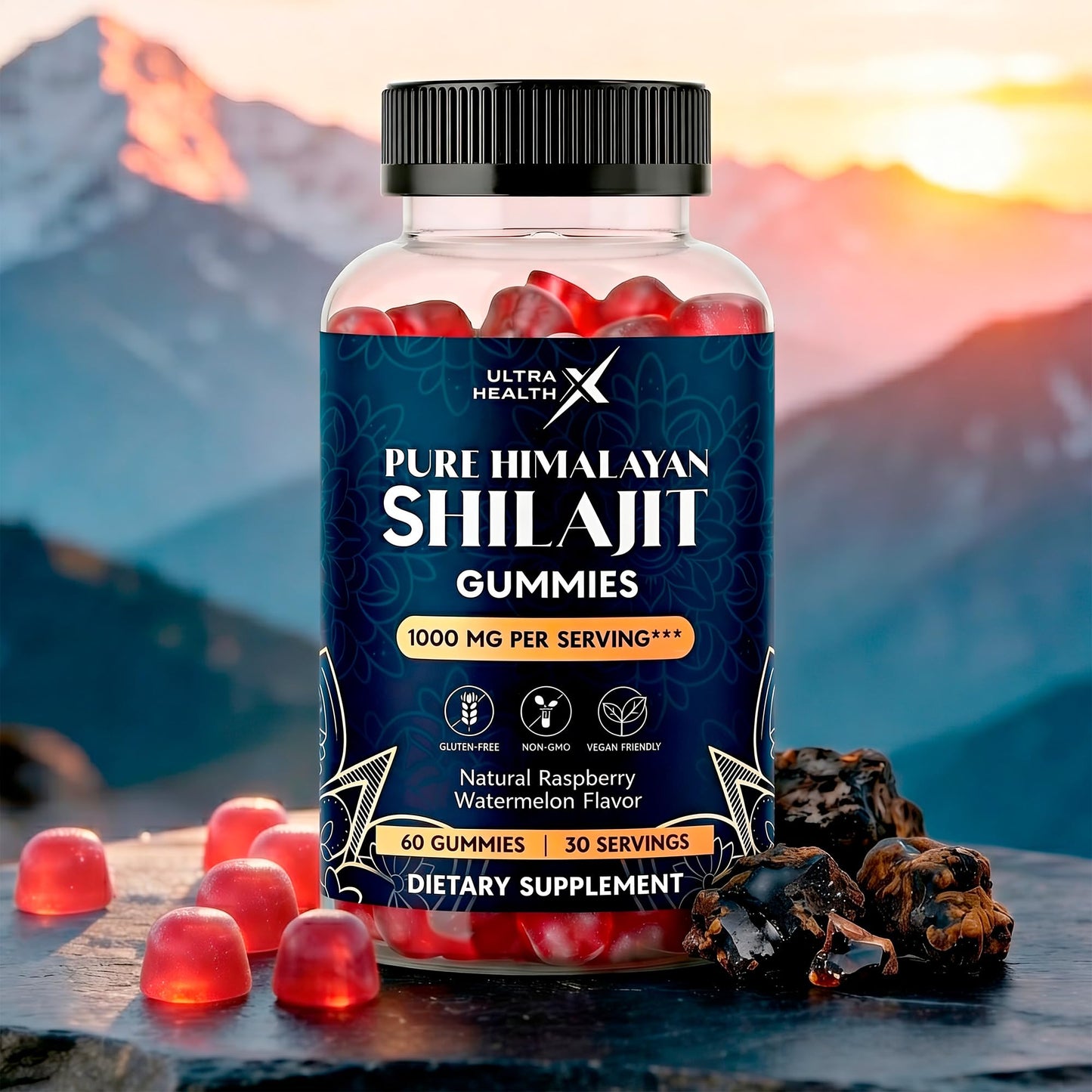 UltraHealthX Himalayan Shilajit Pure Gummy 60 Count