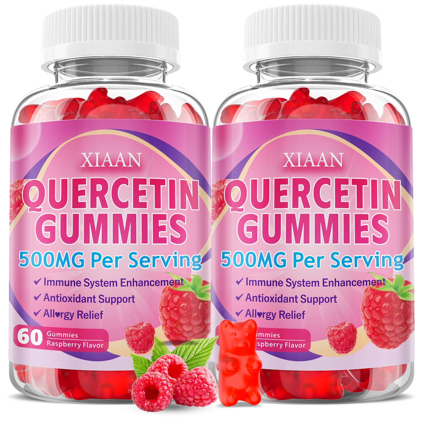 XIAAN Quercetin Gummies 500mg, 120 Count