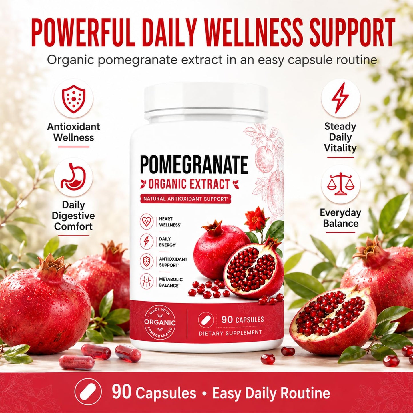 Fuxvao Organic Pomegranate Extract Powder 1 Ounce