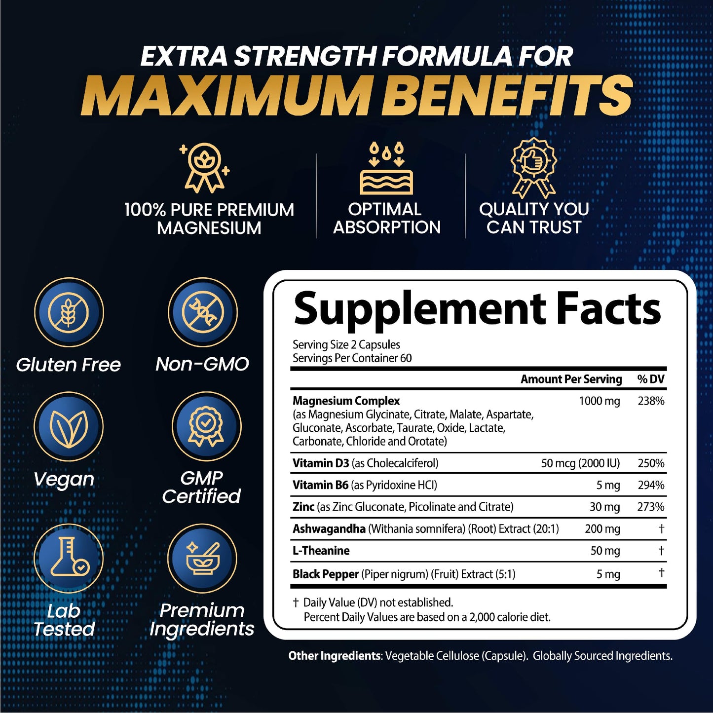 StrongVit 1000mg Magnesium Complex Capsule, 120 Count
