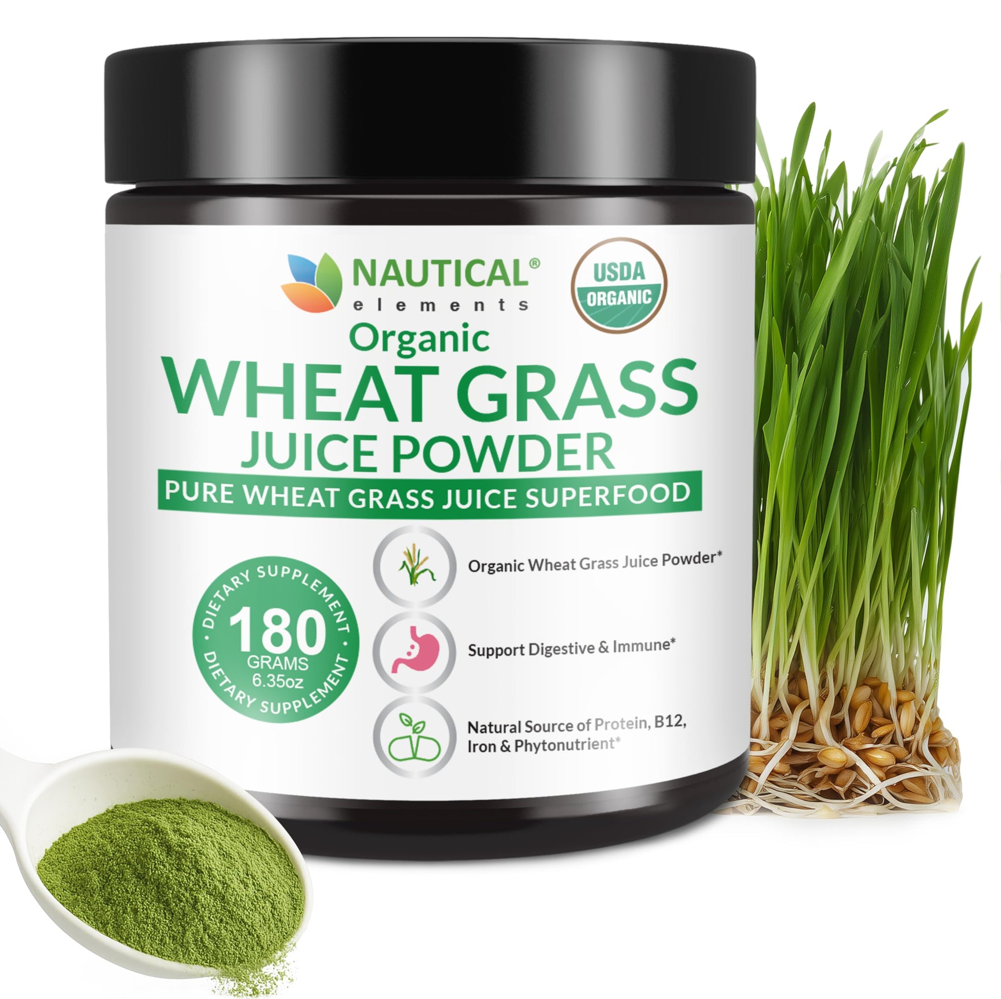 Nautical Elements Organic Wheat Grass Powder 6.35 oz