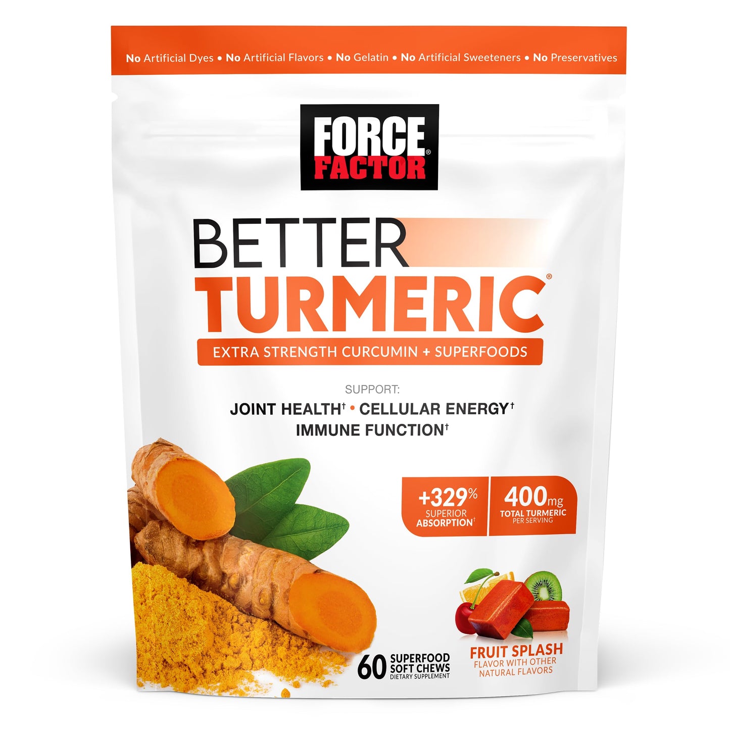 Force Factor Maca Root and Turmeric Joint Support Soft Chews, 120