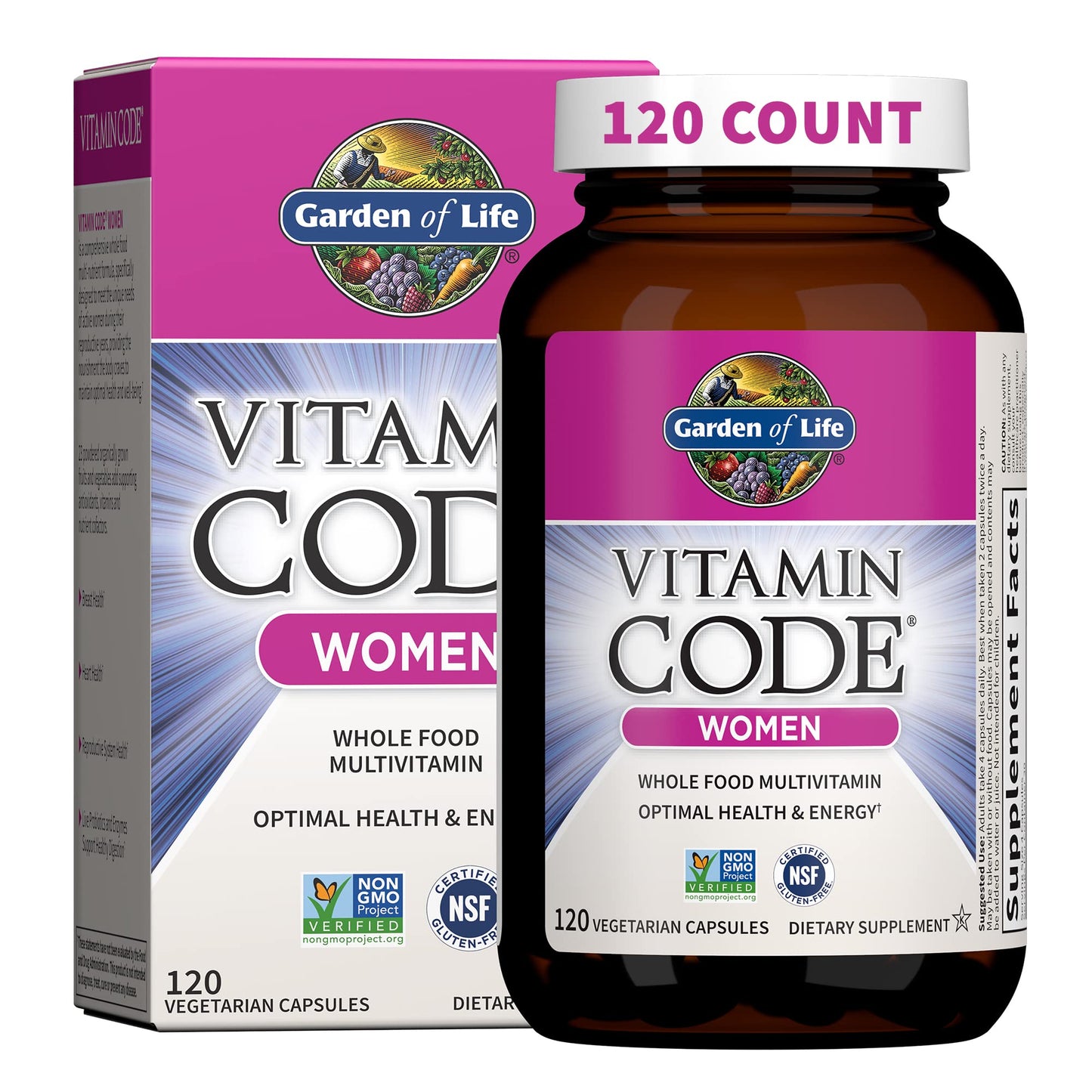 Garden of Life Vitamin Code Women's and Men's Multivitamins Capsules, 195 Capsules