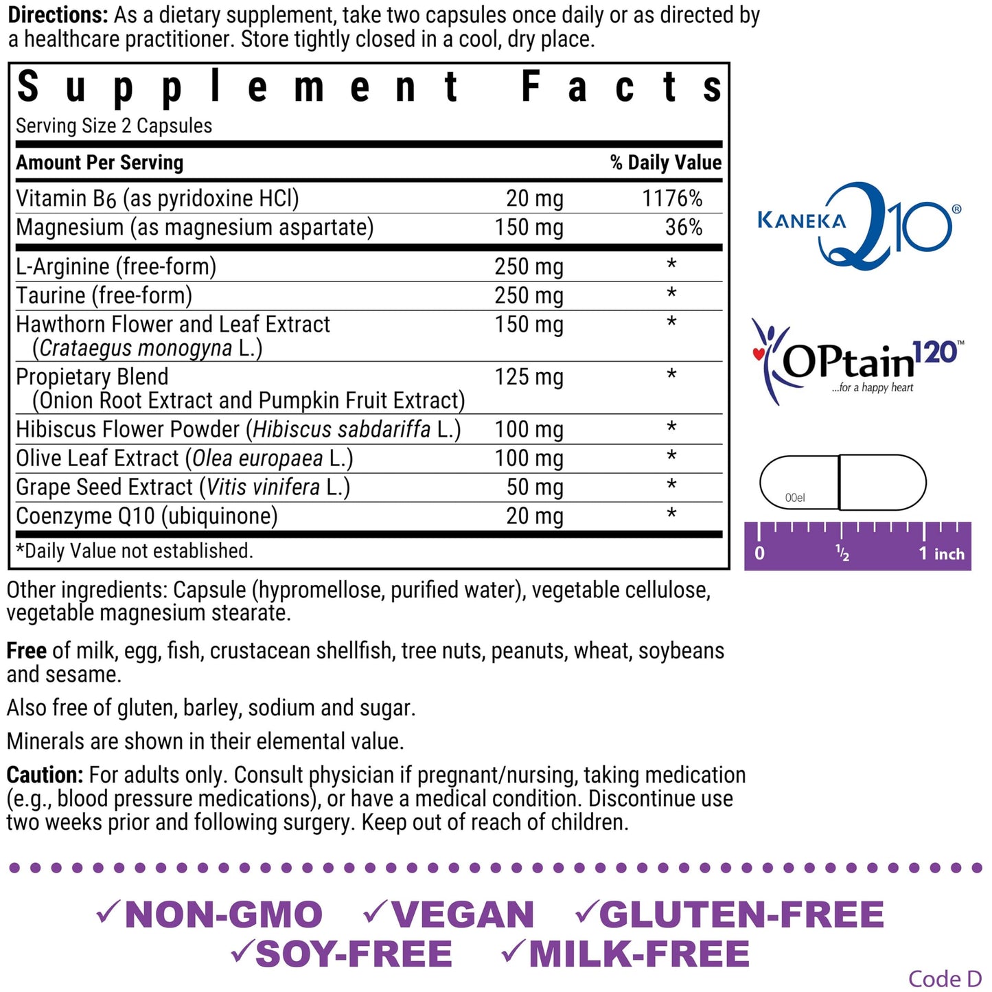 BlueBonnet Blood Pressure Support, Vascular Health* Capsules, 60 Count