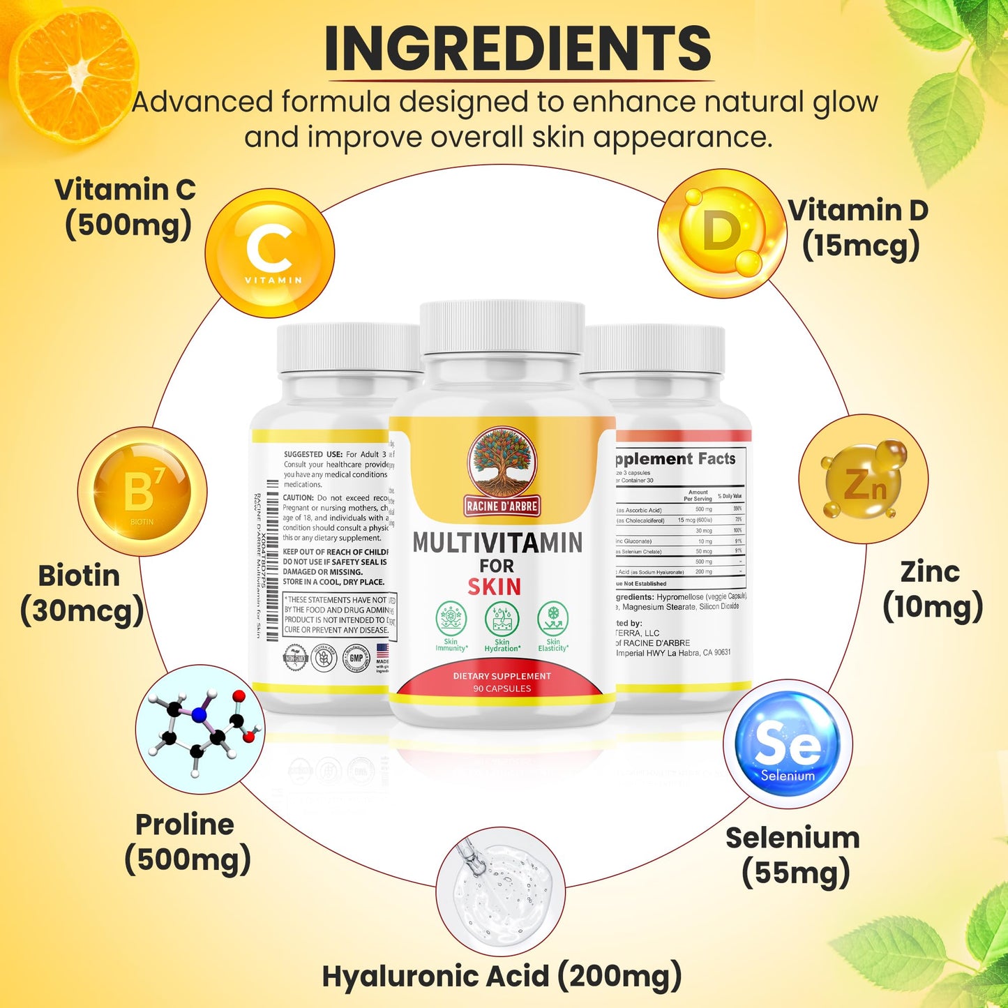 RACINE D'ARBRE Multivitamin Skin Supplement Capsule 90