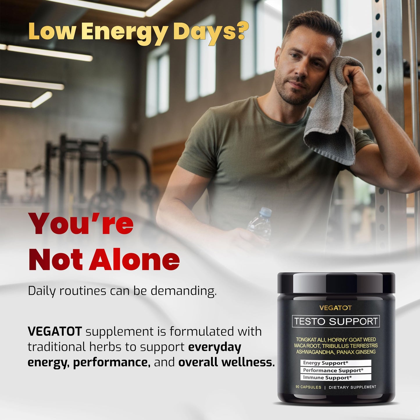 VEGATOT 8 IN 1 Testo Support Capsule 90 Count