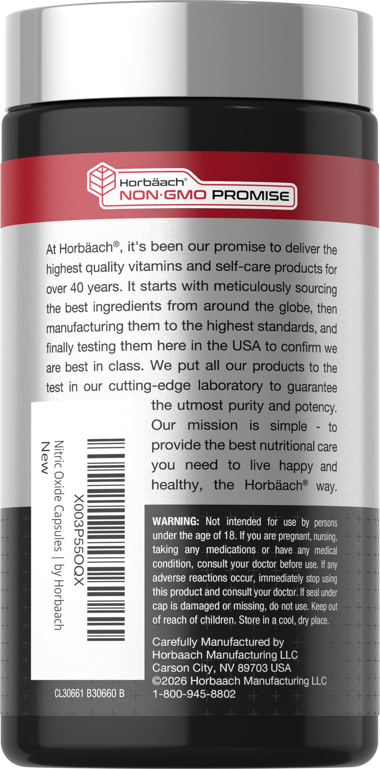 Horbäach Nitric Oxide Beet Root Capsule, 180 Count